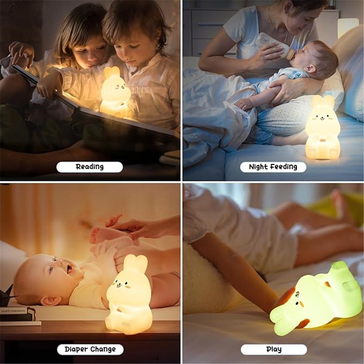 Nachtlicht Kinder-Silikon-USB-aufladbares K&B 9-Farben-LED-Nachtlicht LED