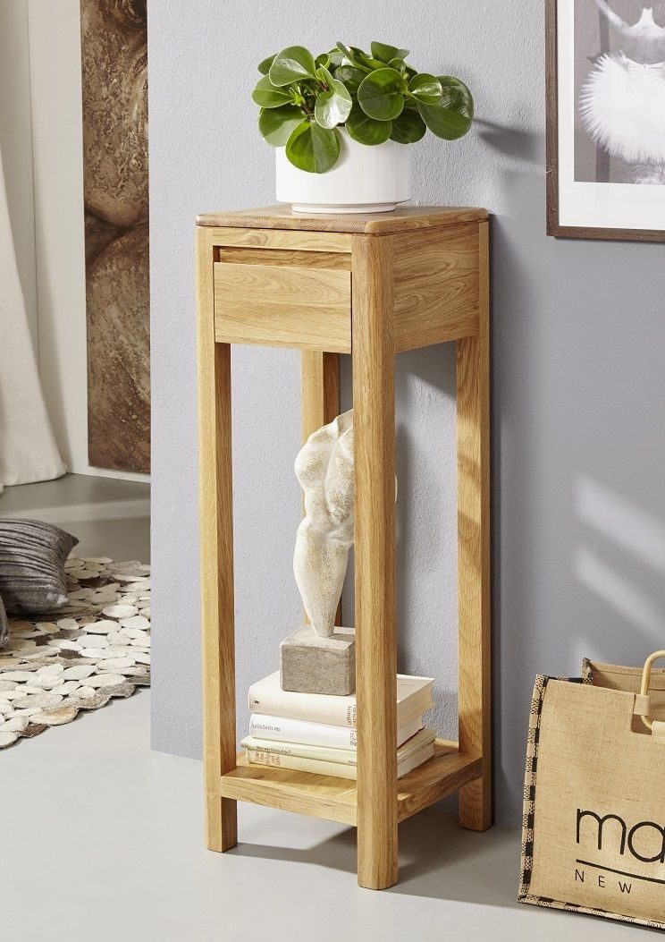 Main Möbel Blumentisch Blumensäule 30x90cm "Bayreuth" Wildeiche massiv