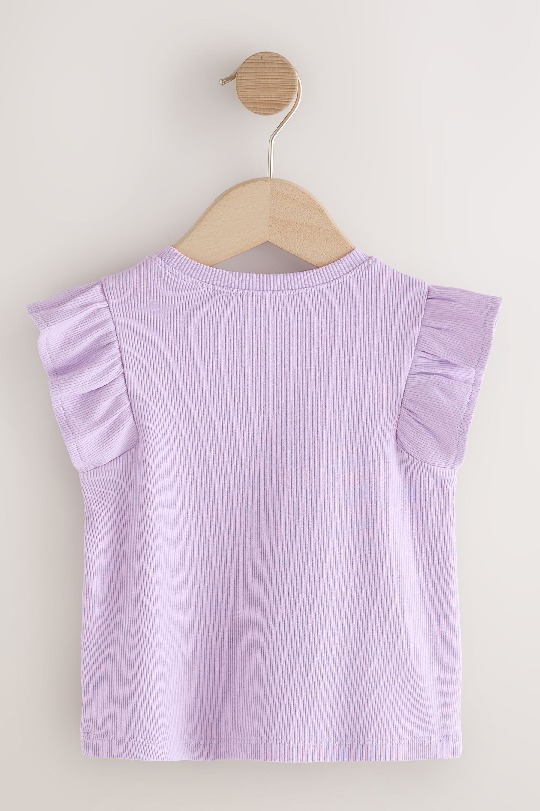 Next Langarmbluse Geripptes Trägertop mit Rüschen (1-tlg)