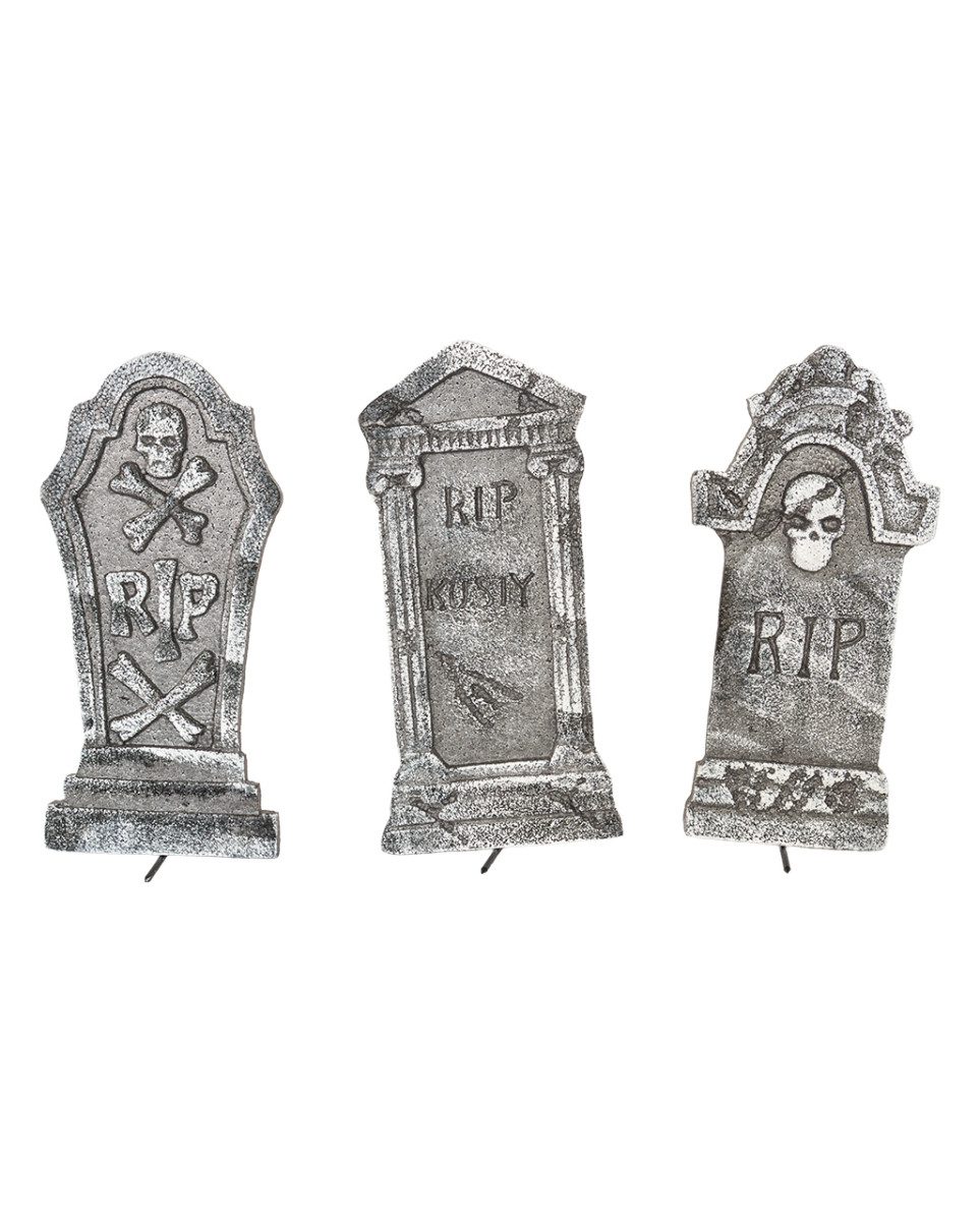 Horror-Shop Dekoobjekt Deko Grabstein Set für Halloween 6-teilig