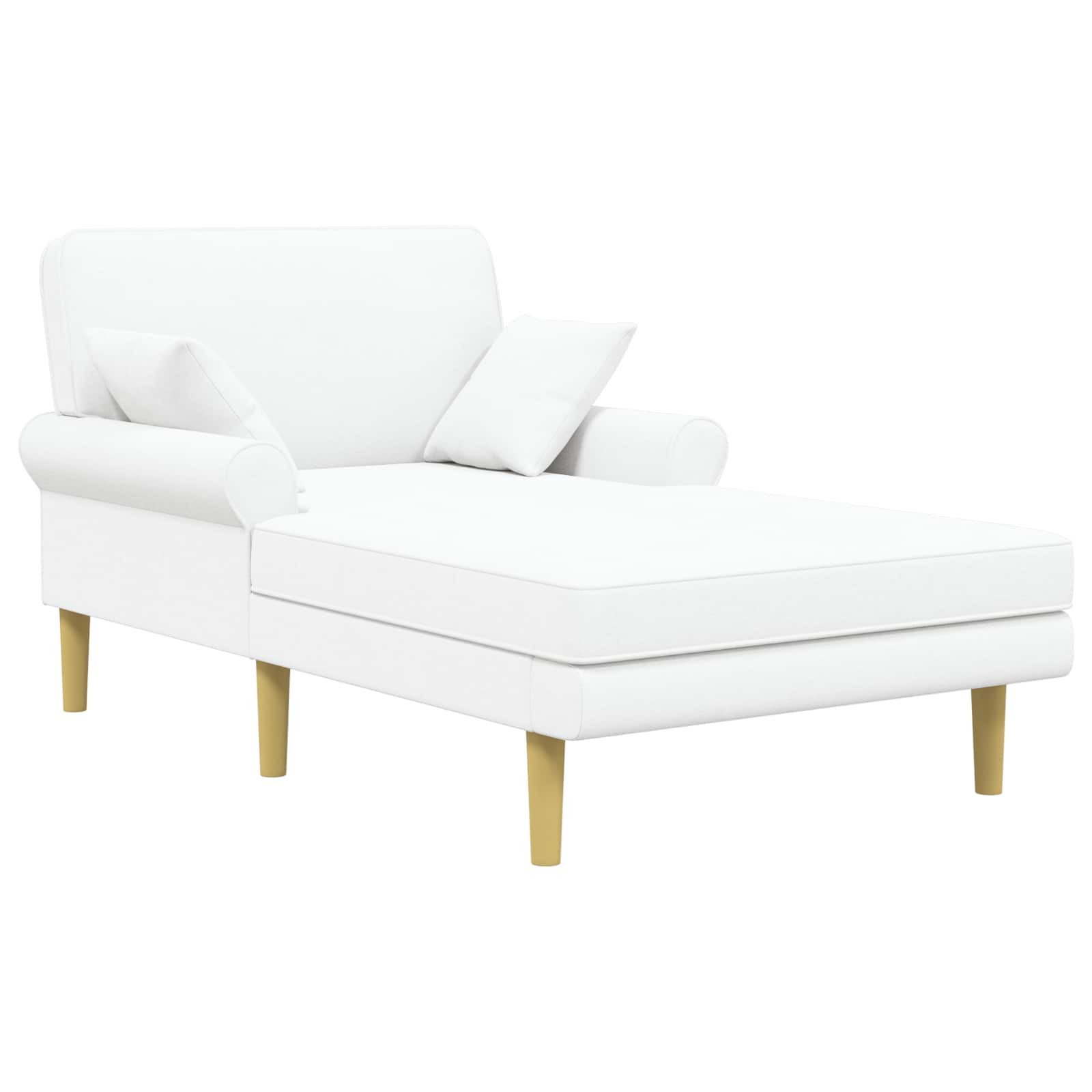 vidaXL Chaiselongue Chaiselongue Weiß Stoff, 1 Teile