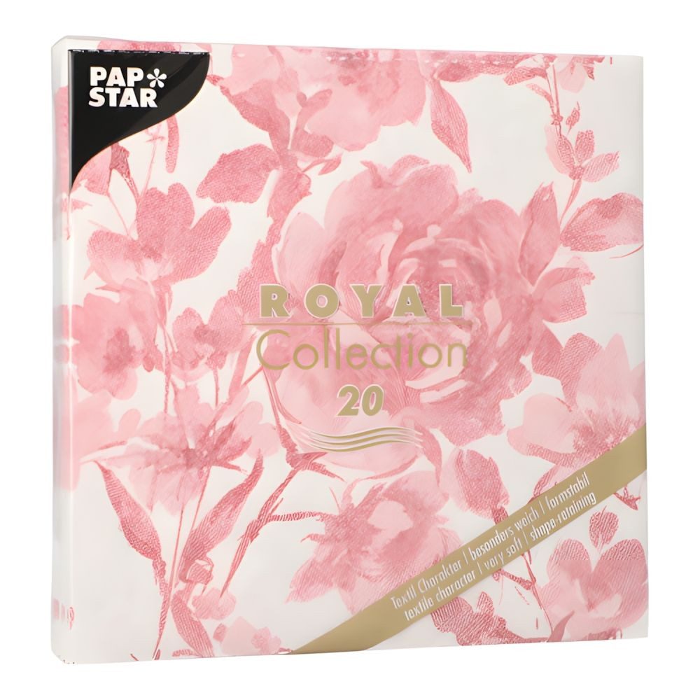 PAPSTAR Papierserviette 160 x Servietten ROYAL Collection 1/4-Falz 40 cm x 40 cm bordeaux Rose
