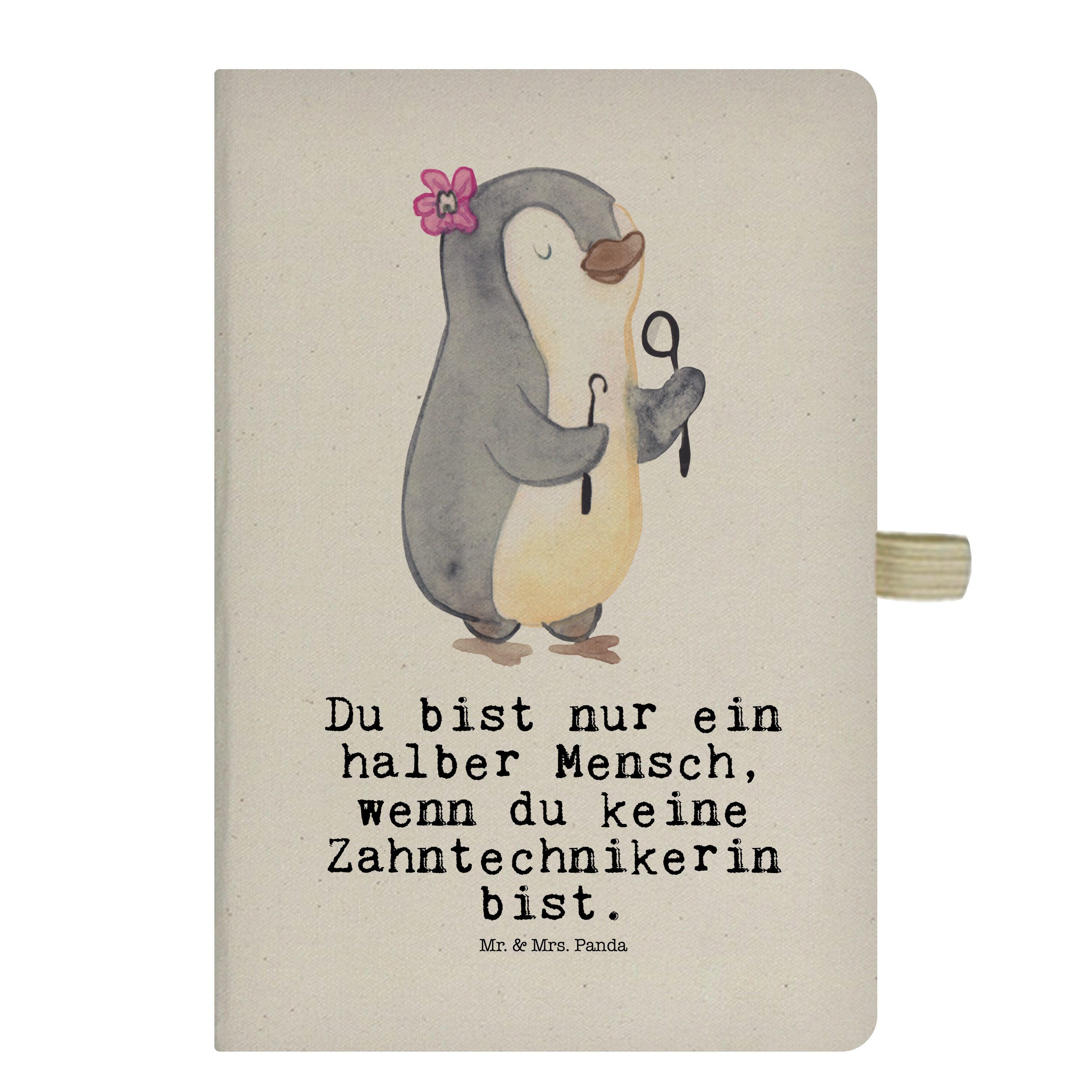 Mr. & Mrs. Panda Notizbuch Zahntechnikerin mit Herz - Transparent - Geschenk, Schreibheft, Notiz Mr. & Mrs. Panda