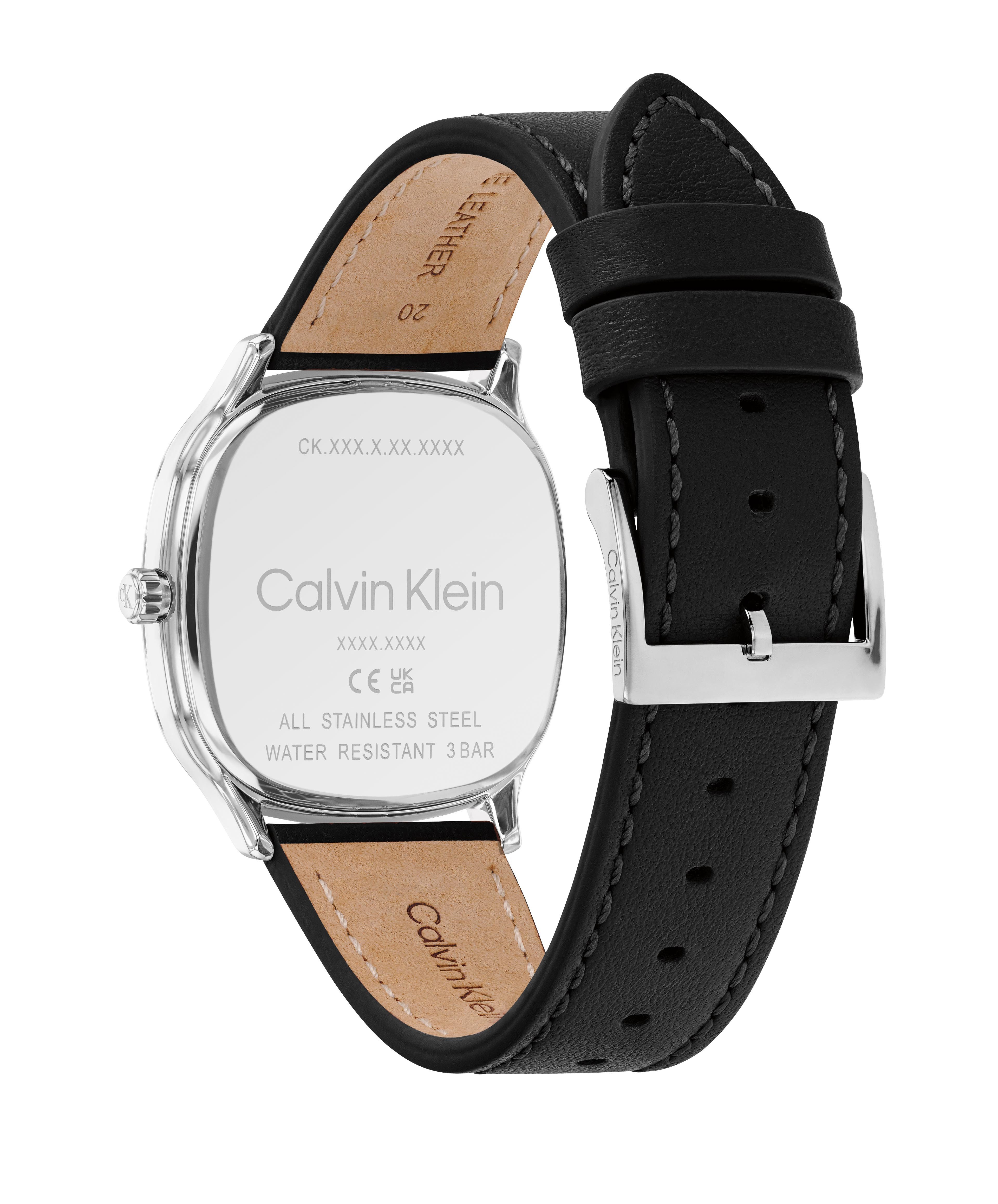 Calvin Klein Quarzuhr CK SHAPE 25200577, Armbanduhr, Damenuhr, Herrenuhr, Lederarmband, analog