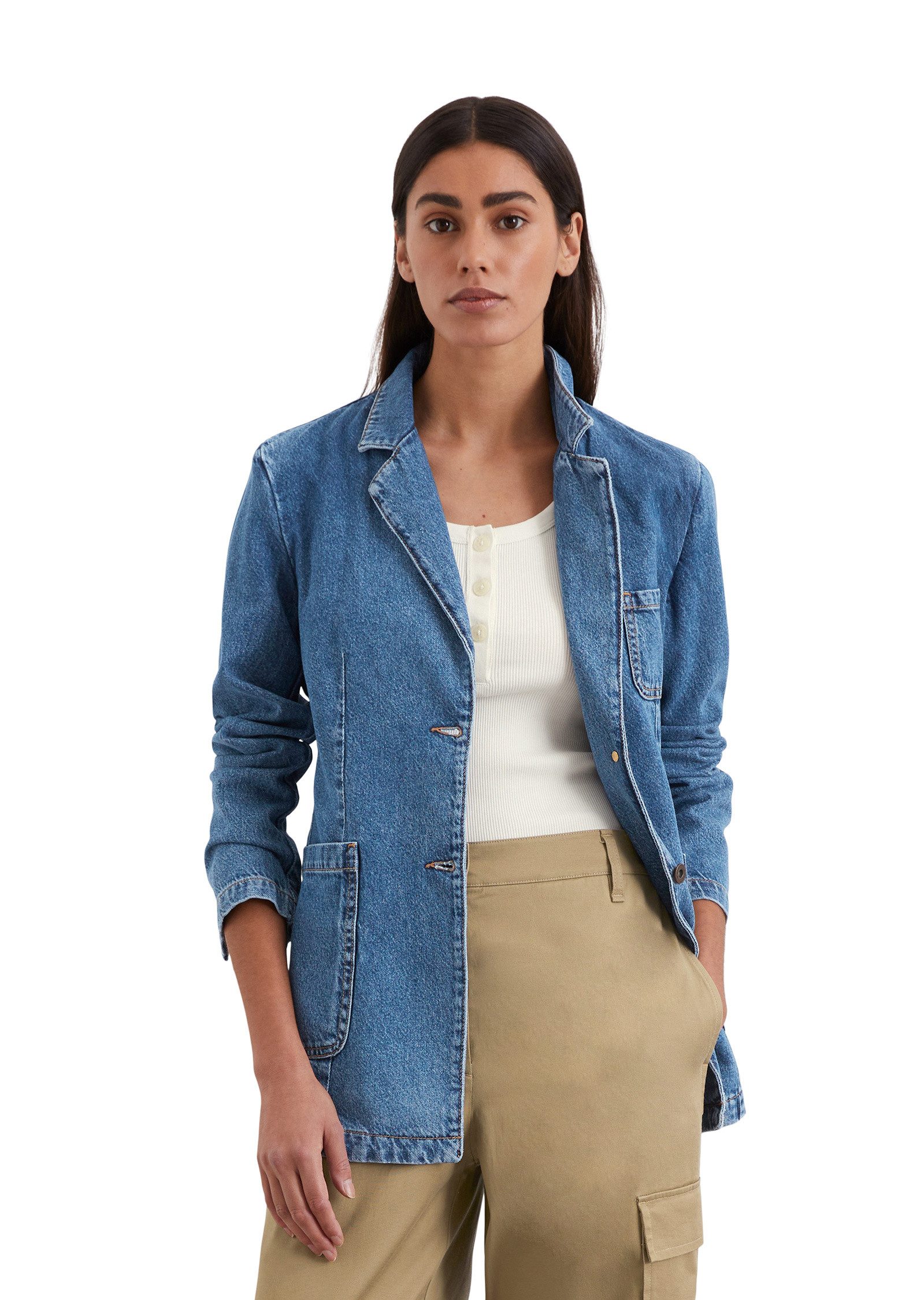 Jeansjacke aus Lyocell-Baumwolle-Mix