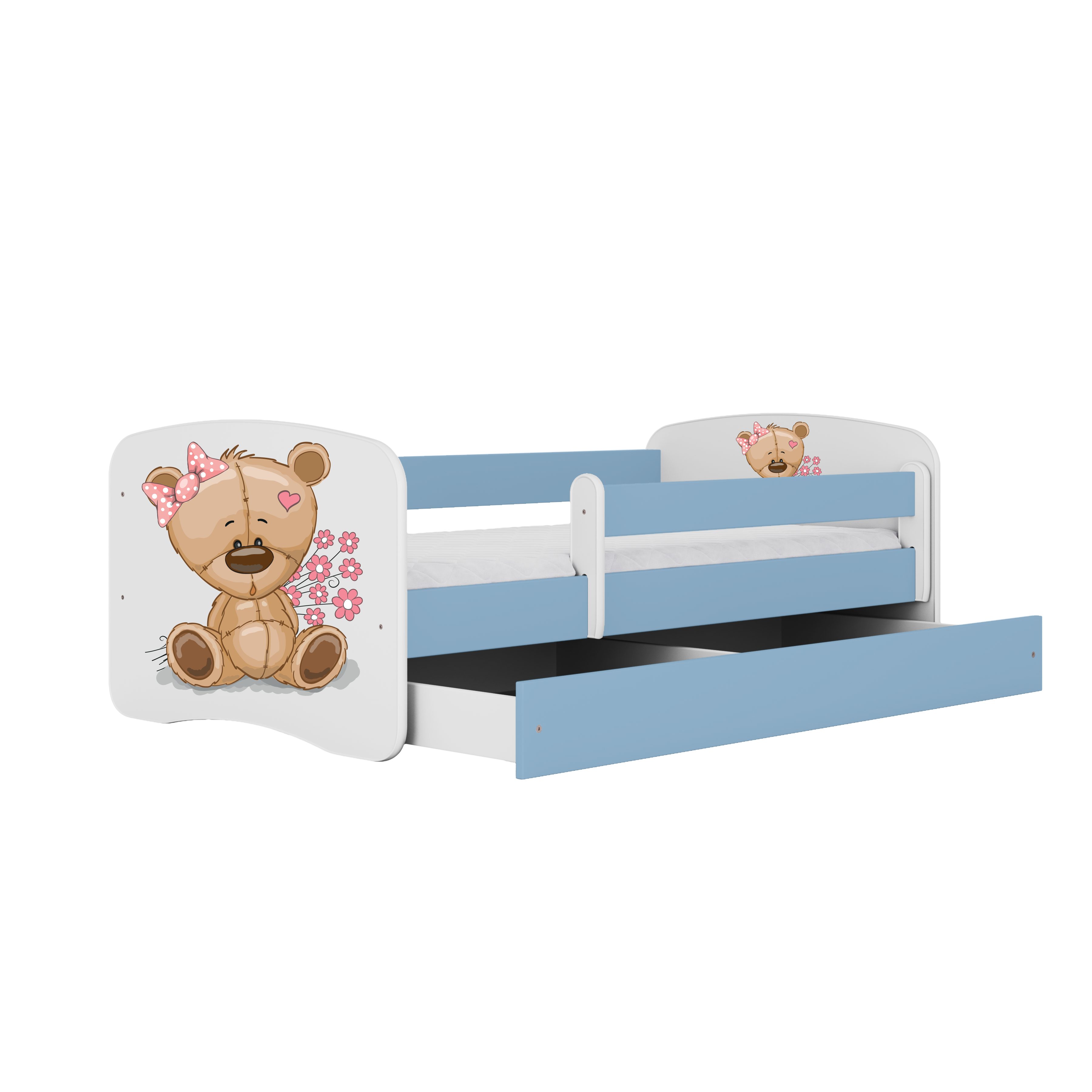 Raumhirsch Furniture Kinderbett 70x140, 80x160, 80x180 cm - Komplettset mit Matratze & Schublade (Bett für Mädchen, Einzelbett Kinder 2–12, mit Rausfallschutz & – Bild 2 von 5