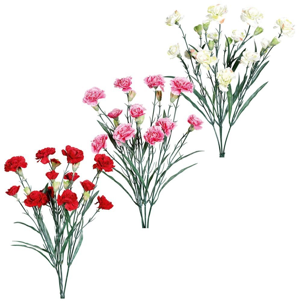 Kunstblume Kunstblume Nelke in creme 50 cm Blüten HOBBY, 50 cm matches21 Höhe Kunststoff 3 & Nelke, Weiß HOME