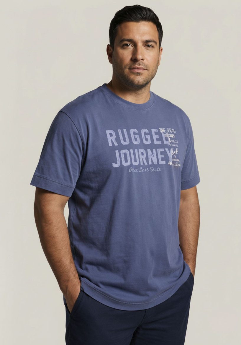 Man's World Plus Rundhalsshirt auch in Grosse Größen bis Gr. 7XL Ärmel-Fit Regular Fit, Kurzarm, mit Print, bedruckt, aus Single Jersey