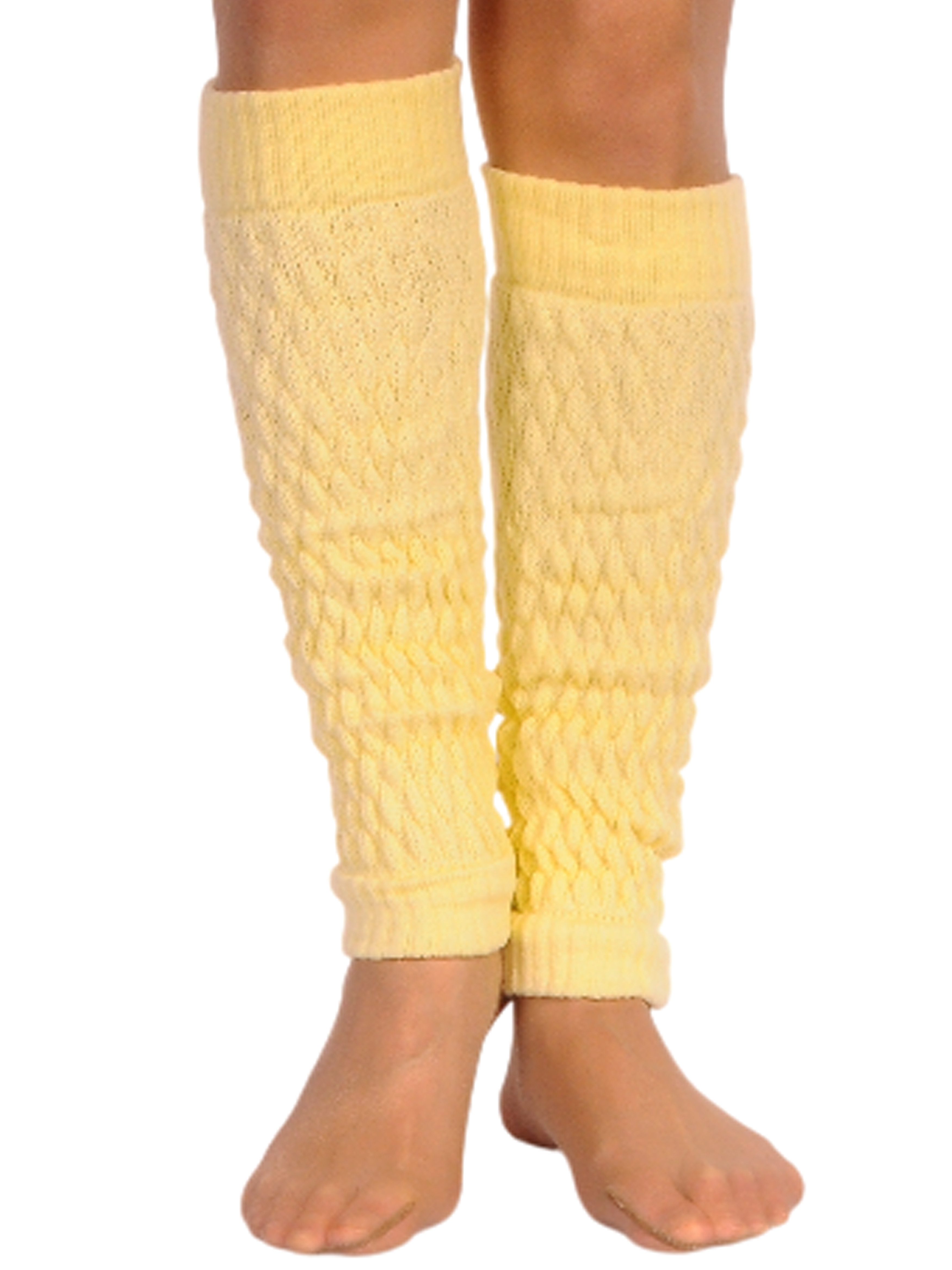 Martinex Beinstulpen Stulpen in buttergelb elegante Beinwärmer Damen Strickstulpen elastisch, weich, gestrickt