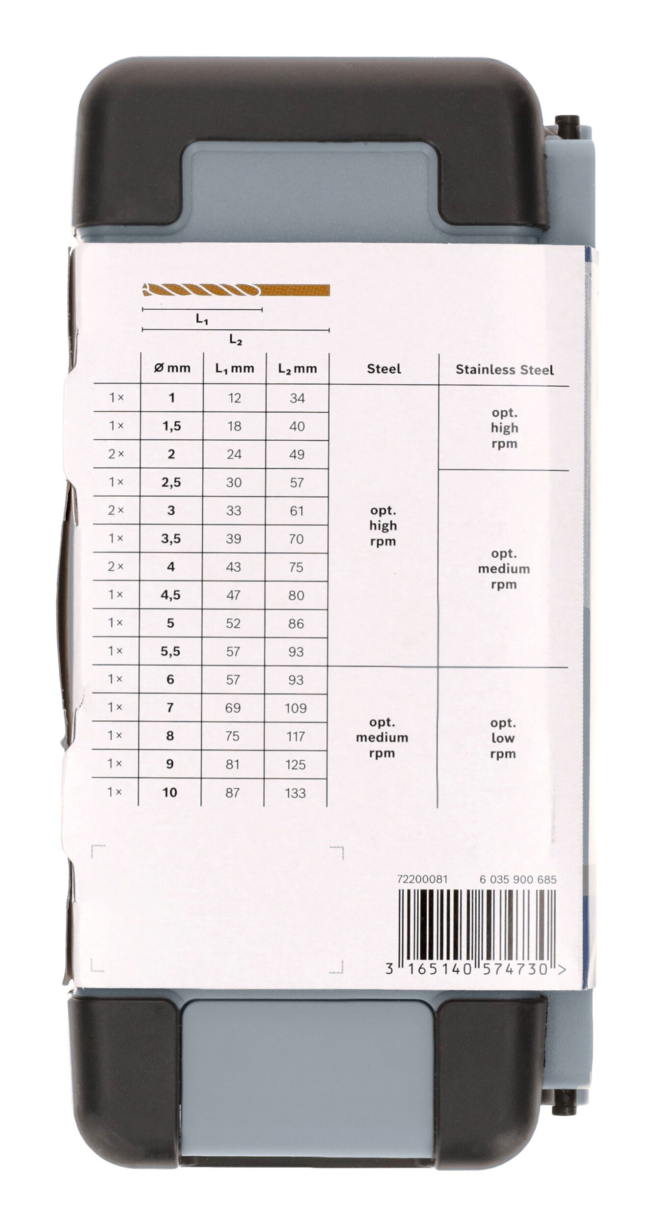 BOSCH Metallbohrer Pro Stainless Steel, (18 Teile), Stainless Steel HSS-Co Set, 18-teilig