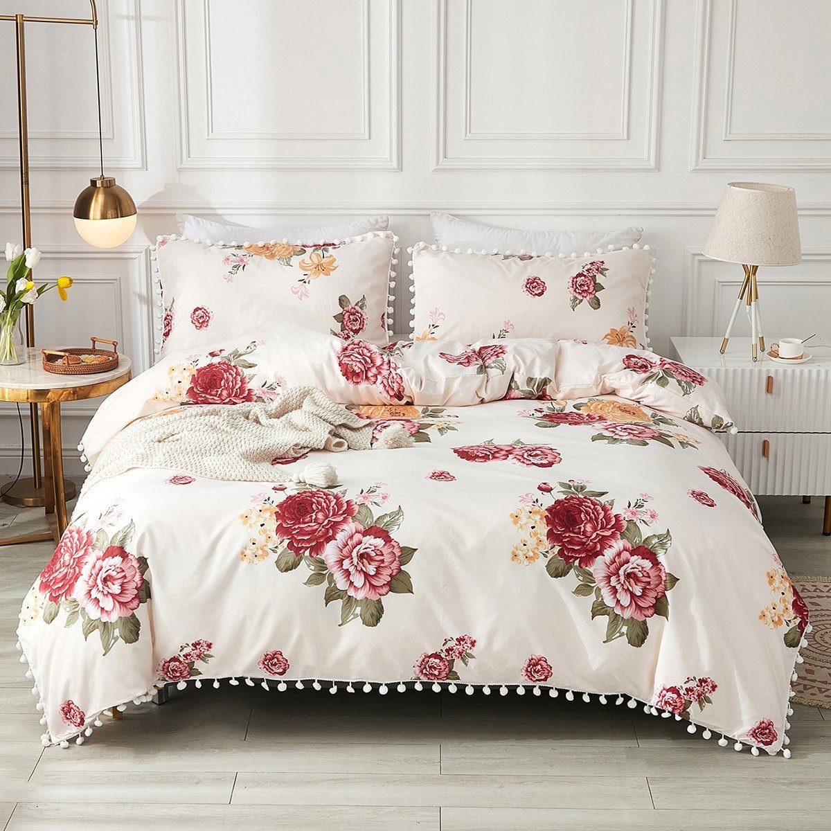 BYSURE Bettwäsche, Polyester, 2 teilig, Blume-Bettbezug-Set, günstig online kaufen