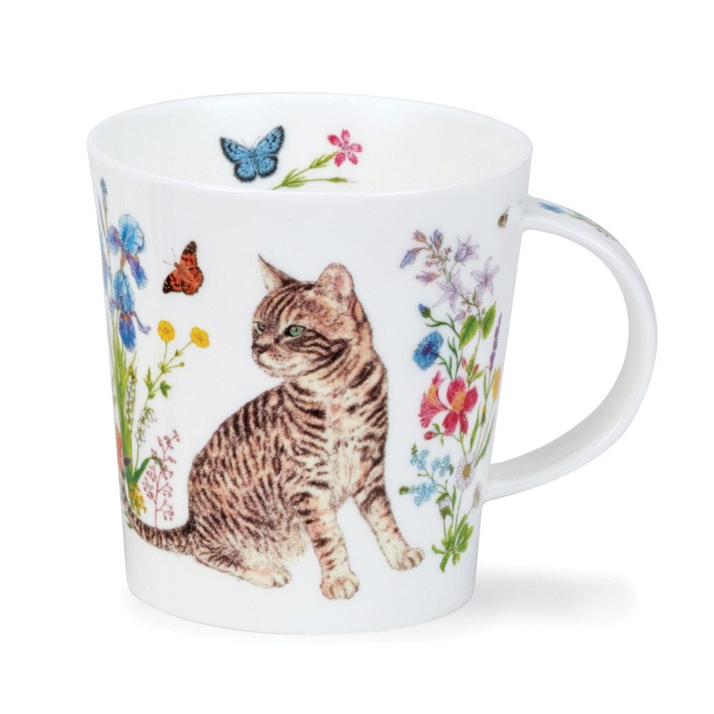 Tasse Floral Cats tabby Katze Lomond 0,32 l Fine Bone China Porzellan