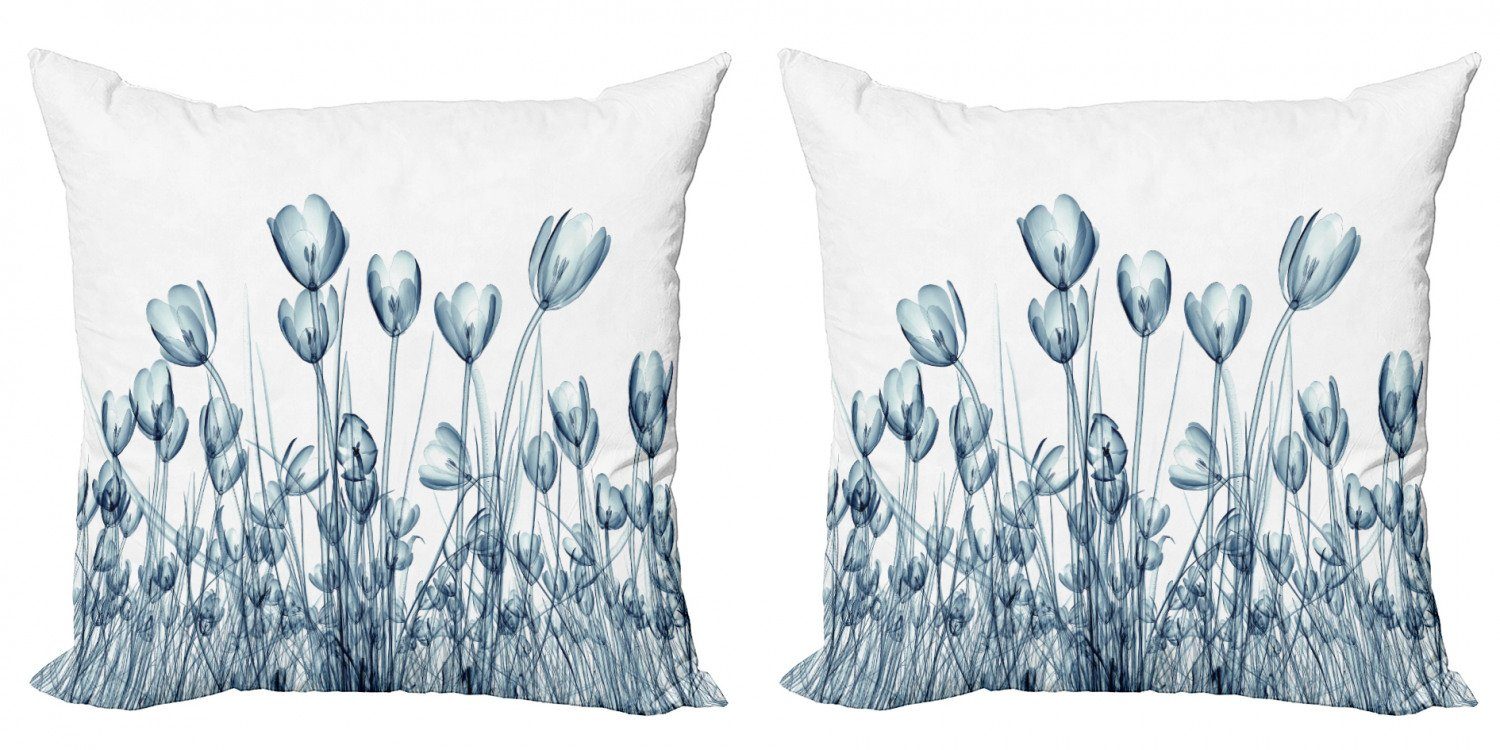 Doppelseitiger Abakuhaus Crocus Digitaldruck, Accent Kissenbezüge Blumen-Feld (2 in Stück), Modern Blumen Xray