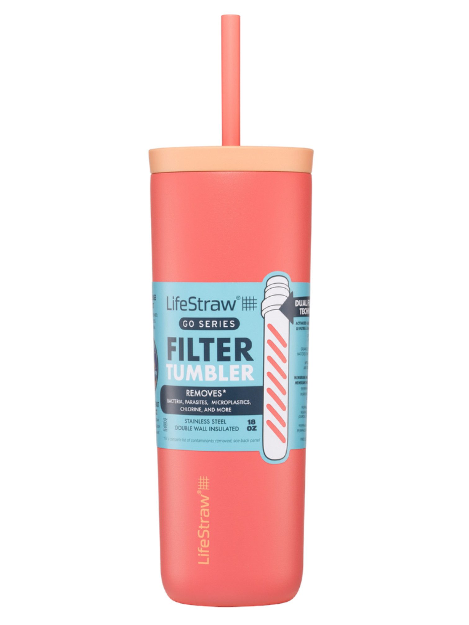 LifeStraw Trinkflasche Thermobecher Go Steel Tumbler Isolierter aus Edelstahl, mit