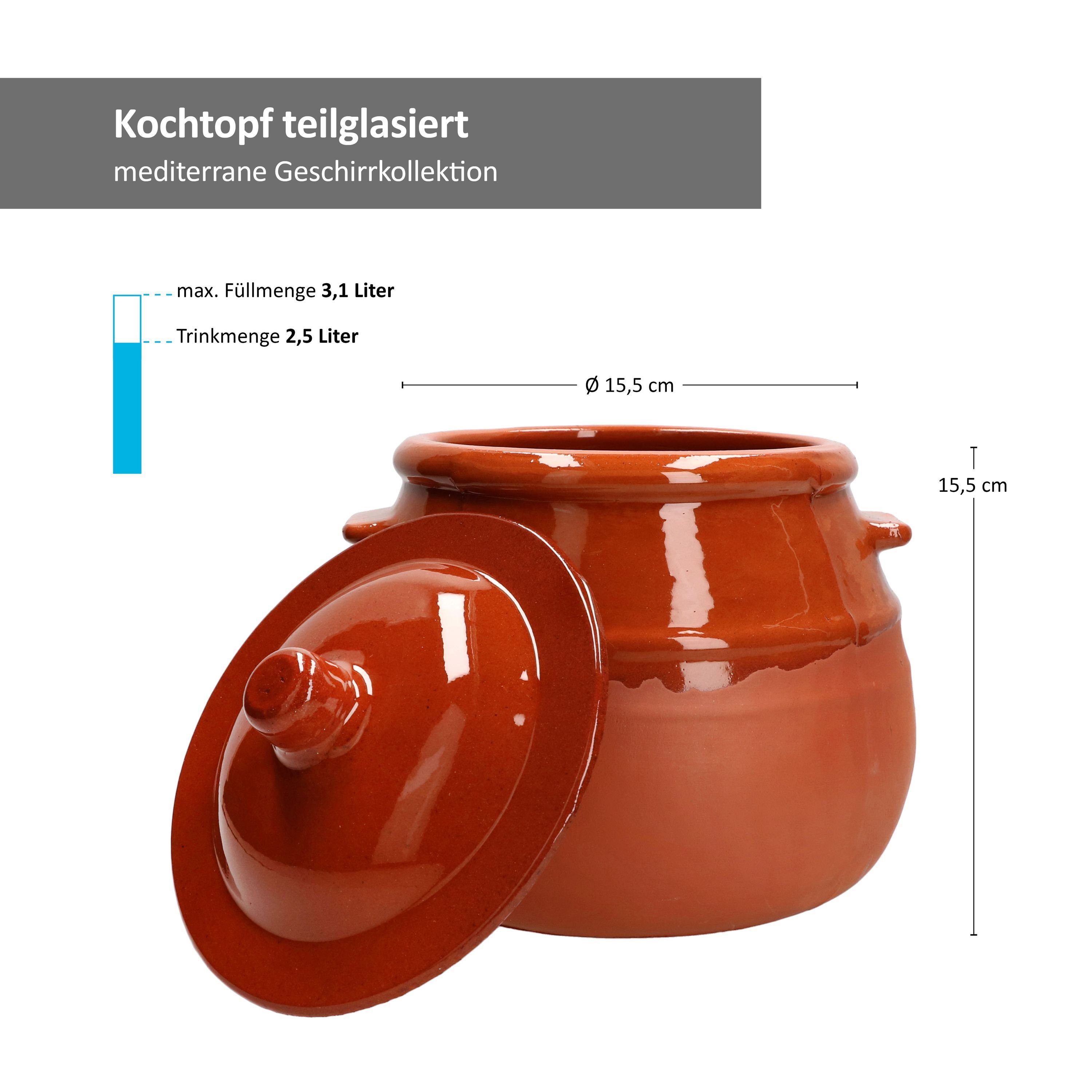 MamboCat Schmortopf Tontopf mit Deckel Stewpot 2l - 12974