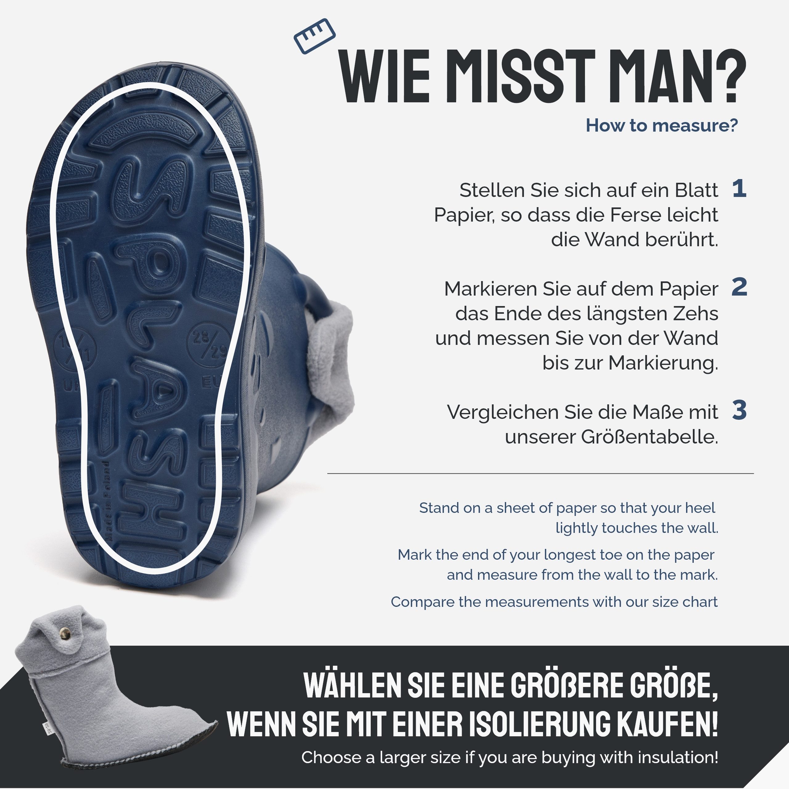Ladeheid x Camminare Kinder aus leichtem EVA warm gefüttert mit Griff LA-CA-21 Gummistiefel