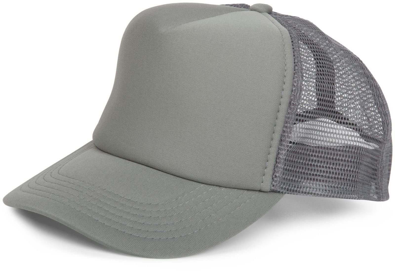 styleBREAKER Trucker 5-Panel Cap (1-St) Mesh Dunkelgrau Cap