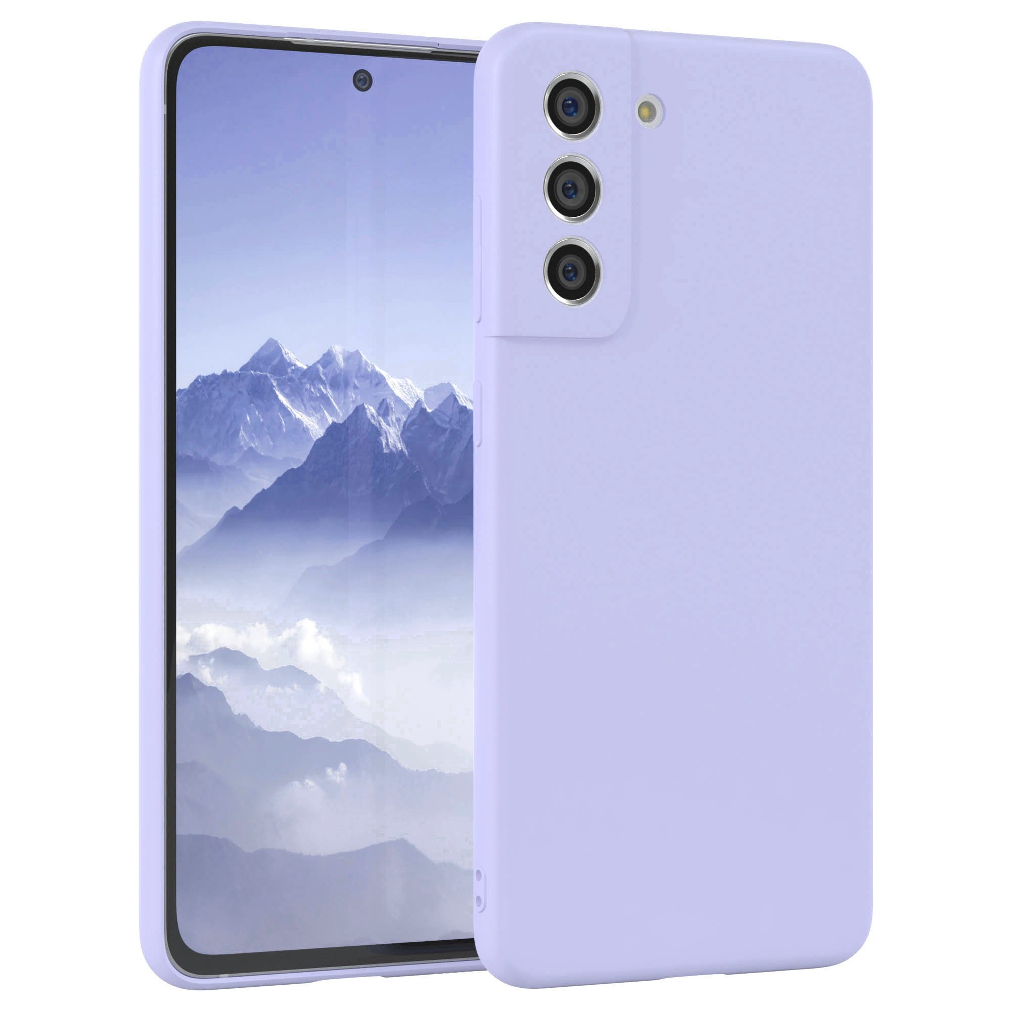EAZY CASE Handyhülle für Samsung Galaxy S21 FE 5G Hülle Silikon 6,41 Zoll, Silikonhülle stoßfest Smart Slimcover Case Dünn Blau Lila