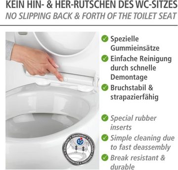 WENKO WC-Sitz Puffer, Premium WC-Sitz Kos Blau Toilettendeckel, Absenkautomatik und Fix-Clip