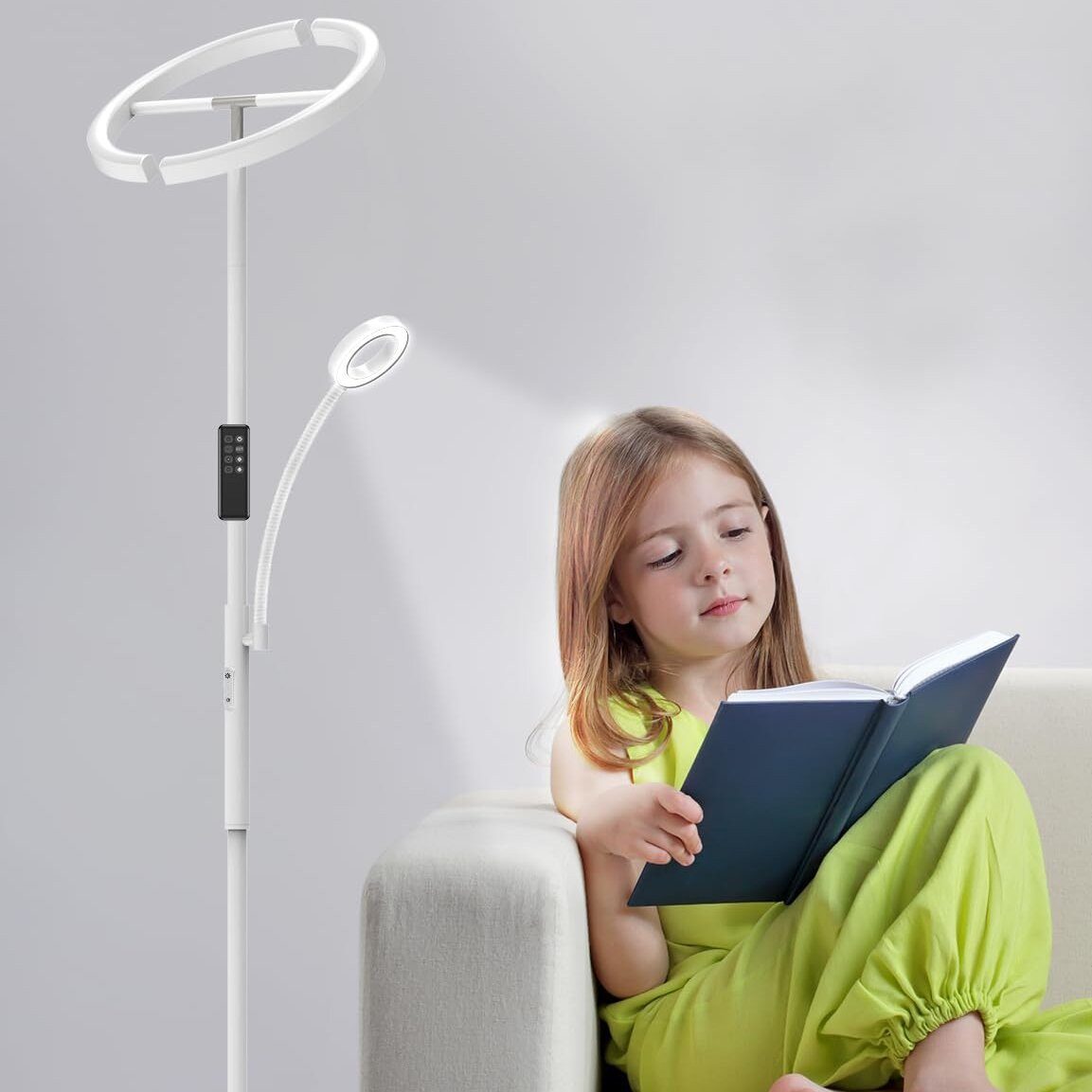 AMDELNE LED Stehlampe dimmbar mit Leselampe, günstig online kaufen