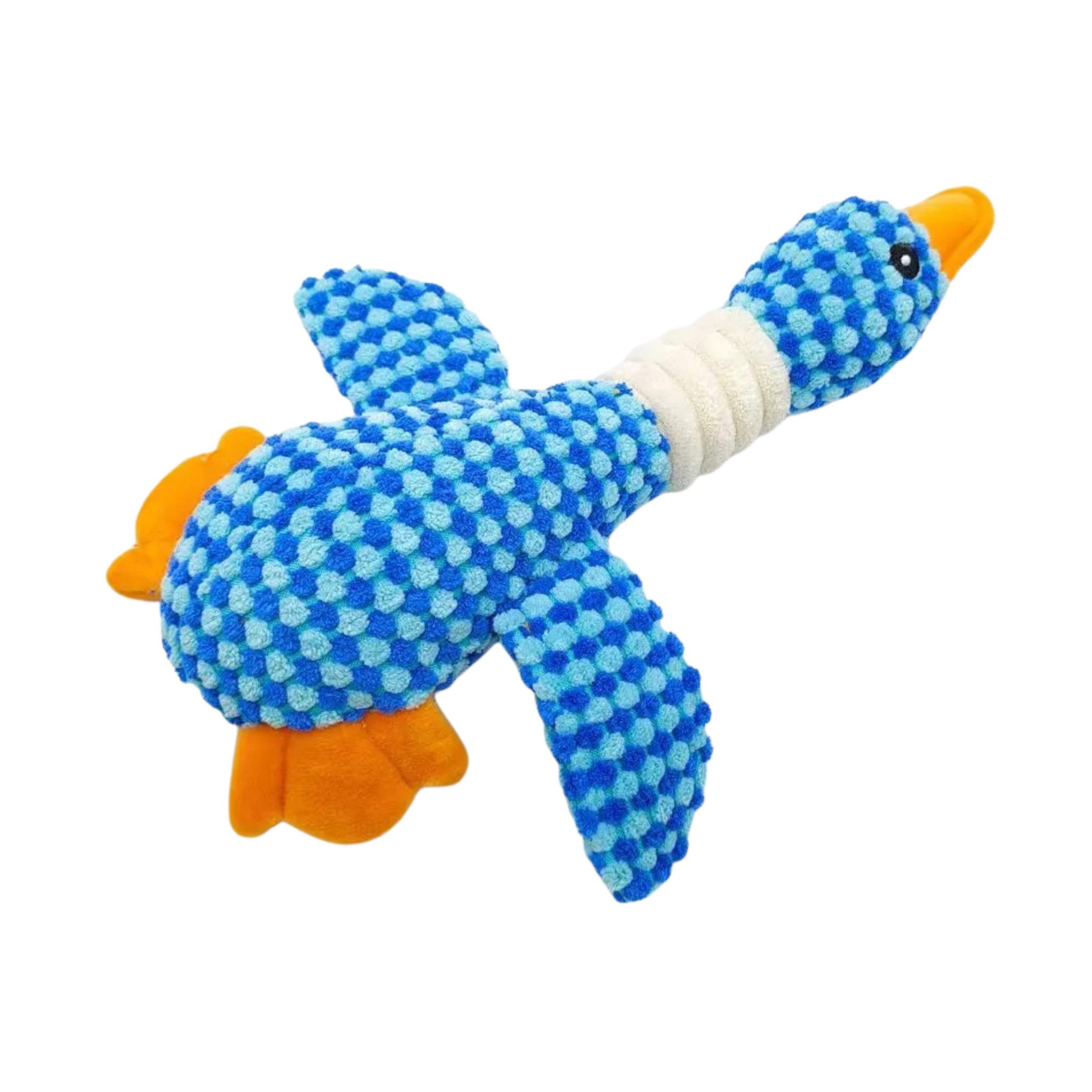 FLOCKI Pets™ Tierkuscheltier Quietschendes Hundespielzeug Ente – weiches Hundekuscheltier, niedliches Tierspielzeug, weiche Textur, mit Quietschen