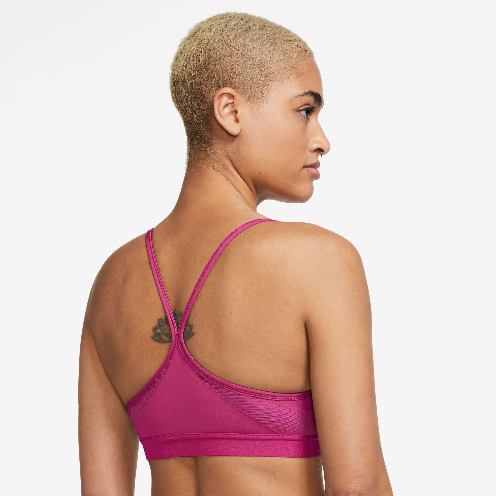 Sport-BH INDY WOMEN'S V-NECK FIREBERRY/FIREBERRY/FIREBERRY/WHITE LIGHT-SUPPORT Nike SPORTS BRA PADDED