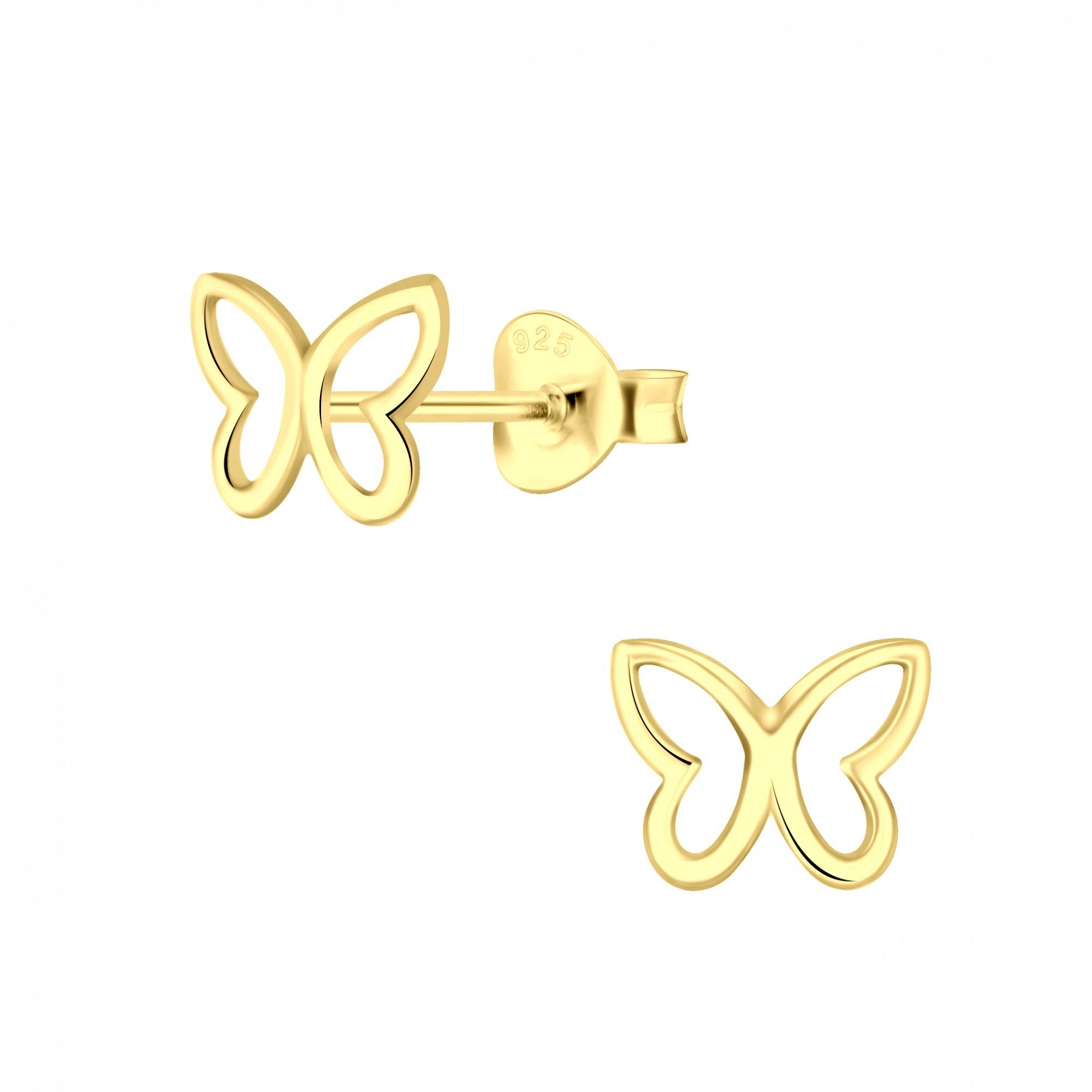 ALEXANDER YORK Paar Ohrstecker SCHMETTERLING cut-out Design in Gold,  2-tlg., 925 Sterling Silber