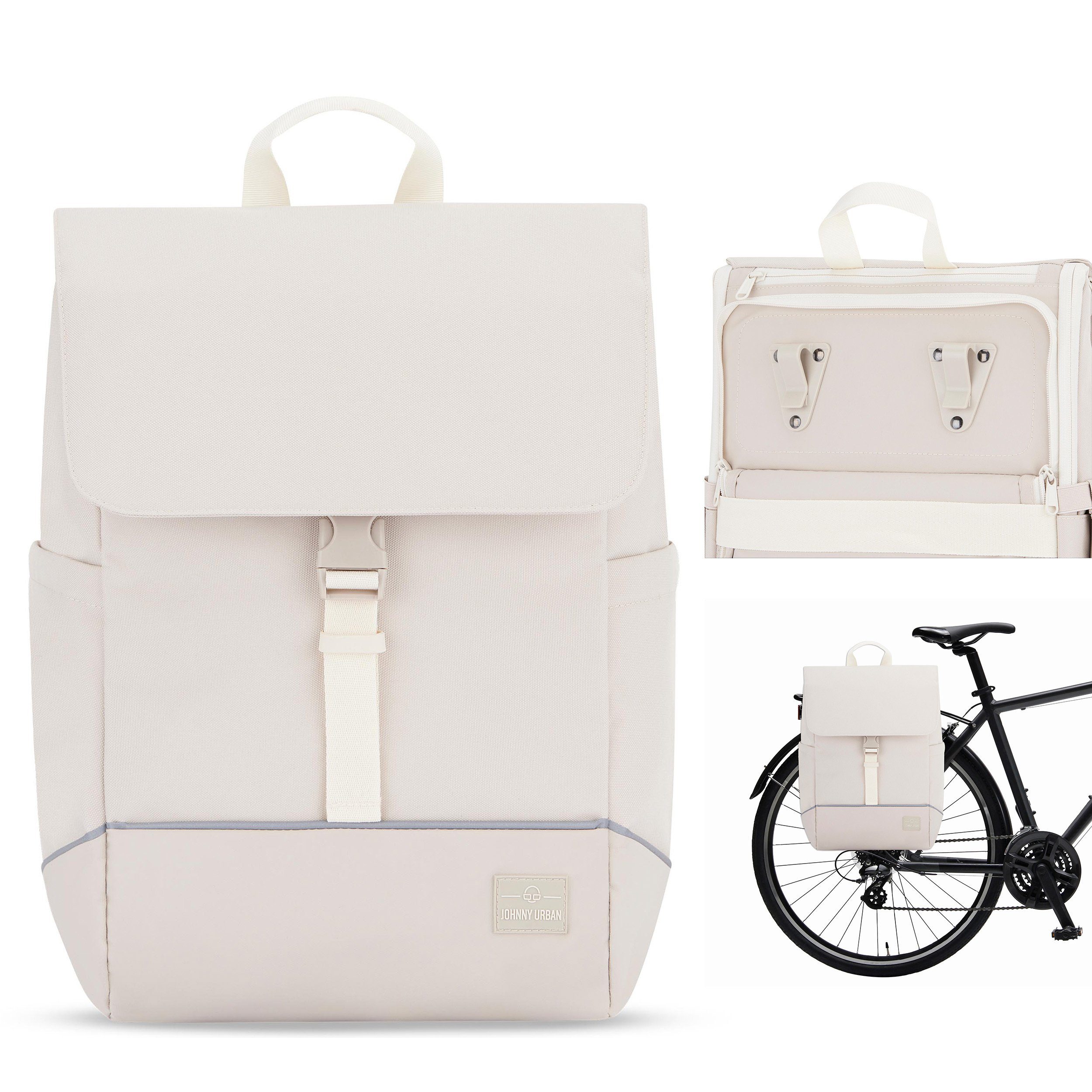 Johnny Urban Fahrradtasche MIKA BIKE, 2in1 Rucksack und Fahrradtasche Damen (1-tlg), Flexible Größe, Gepolstertes Laptopfach, Wasserabweisend