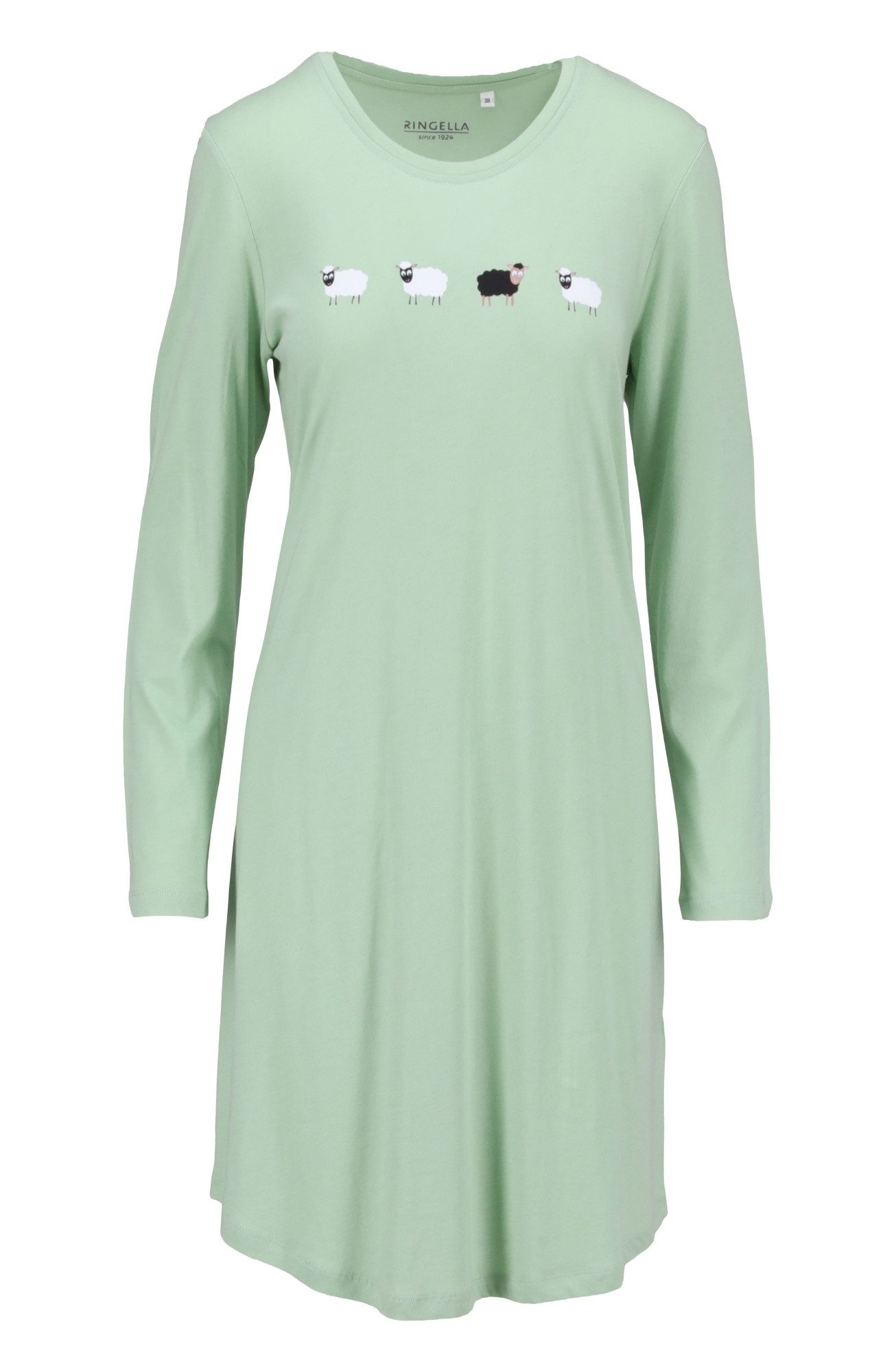 Ringella Nachthemd Langarm Sleepshirt mit Rundhalsausschnitt und Schaf-Motivdruck (1-tlg) Feiner Single Jersyey