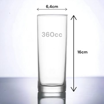 TYA Collection Longdrinkglas Cocktailgläser BLEI FREI Highball Gläser, Hohes Trinkglas 6er 360cc, Glas