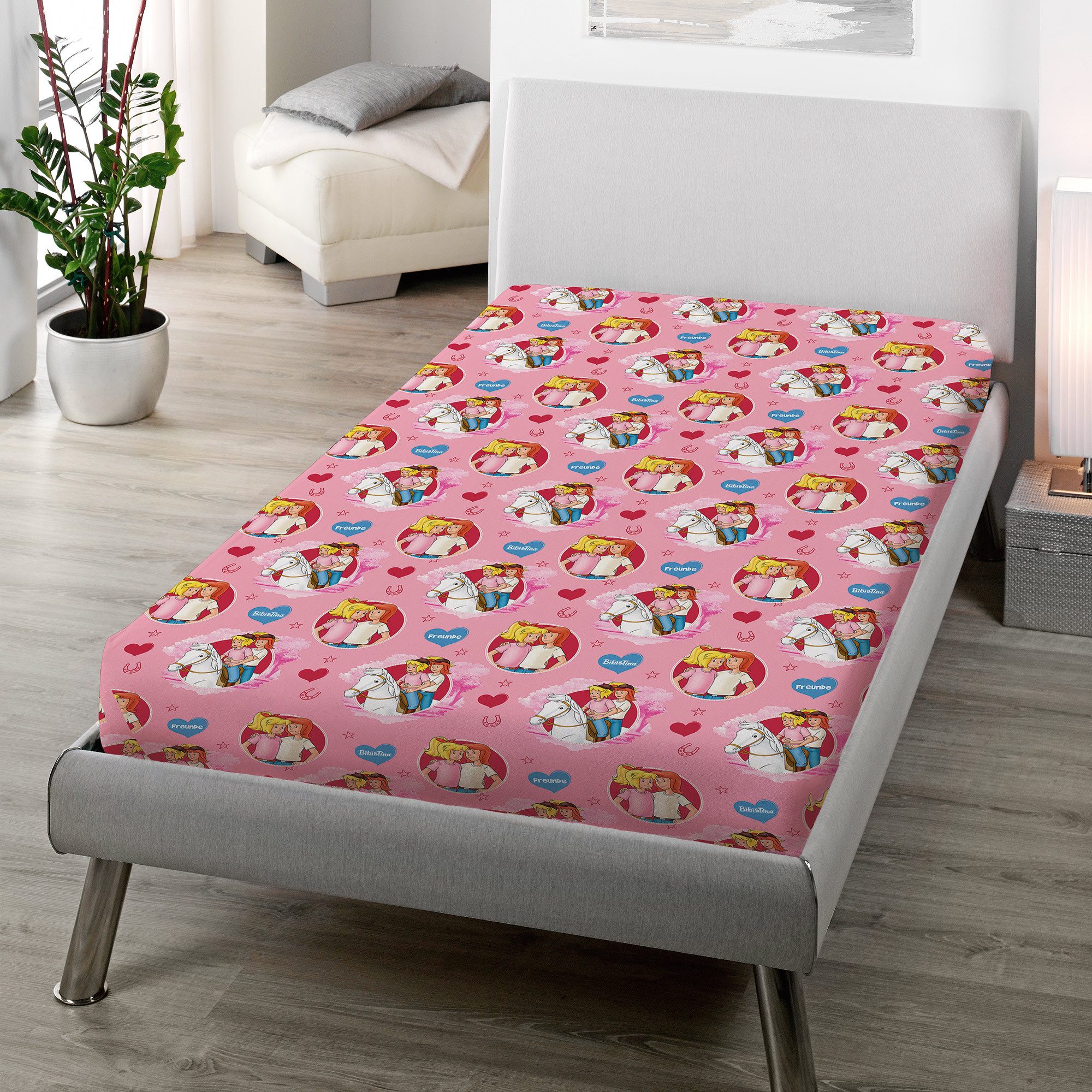 BERONAGE Spannbettlaken Bibi und Tina Spannbettlaken Freunde 90/100 x 190/2 günstig online kaufen