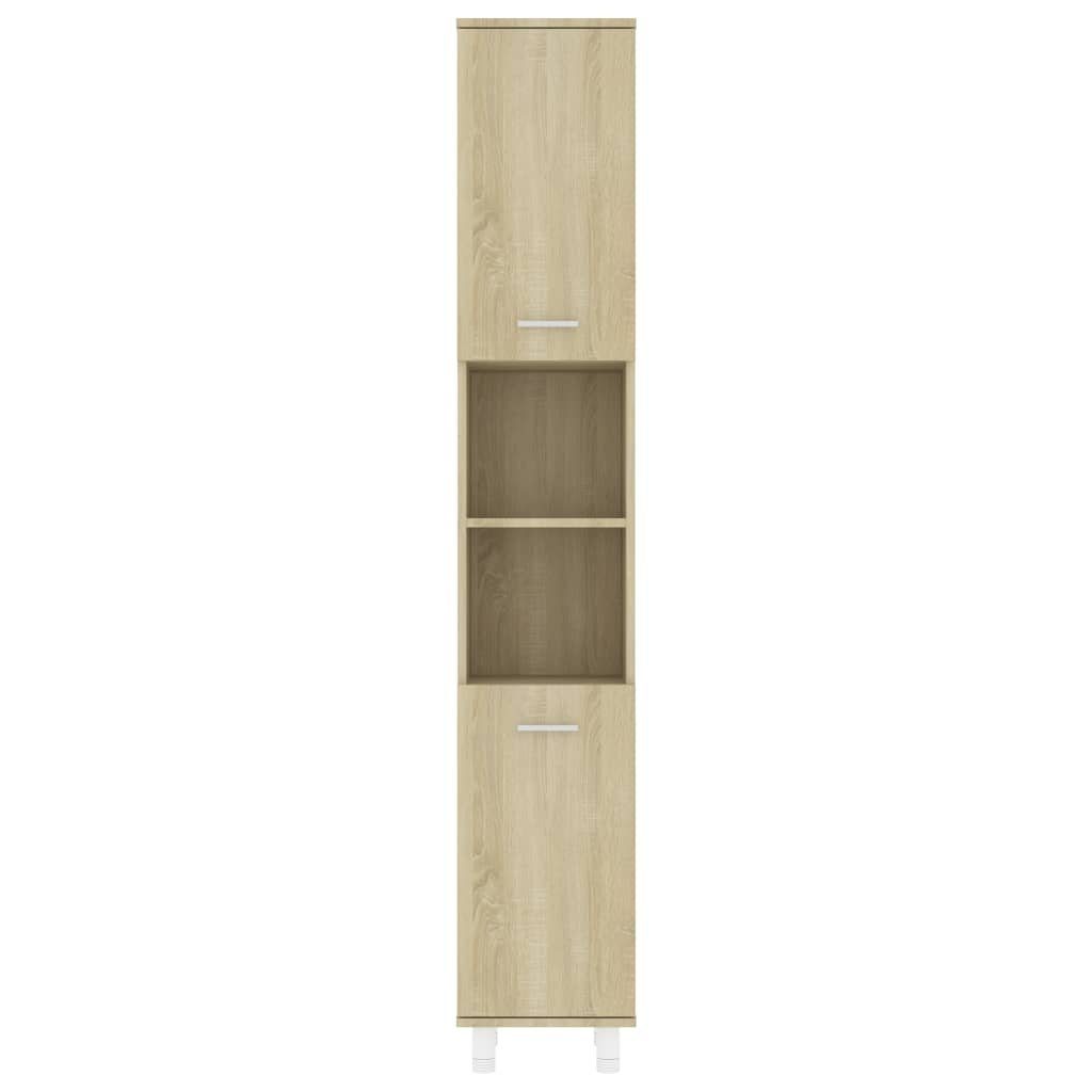 Sonoma vidaXL cm (1-St) 30x30x179 Holzwerkstoff, Badezimmerschrank Eiche Sonoma-Eiche Badezimmer-Set