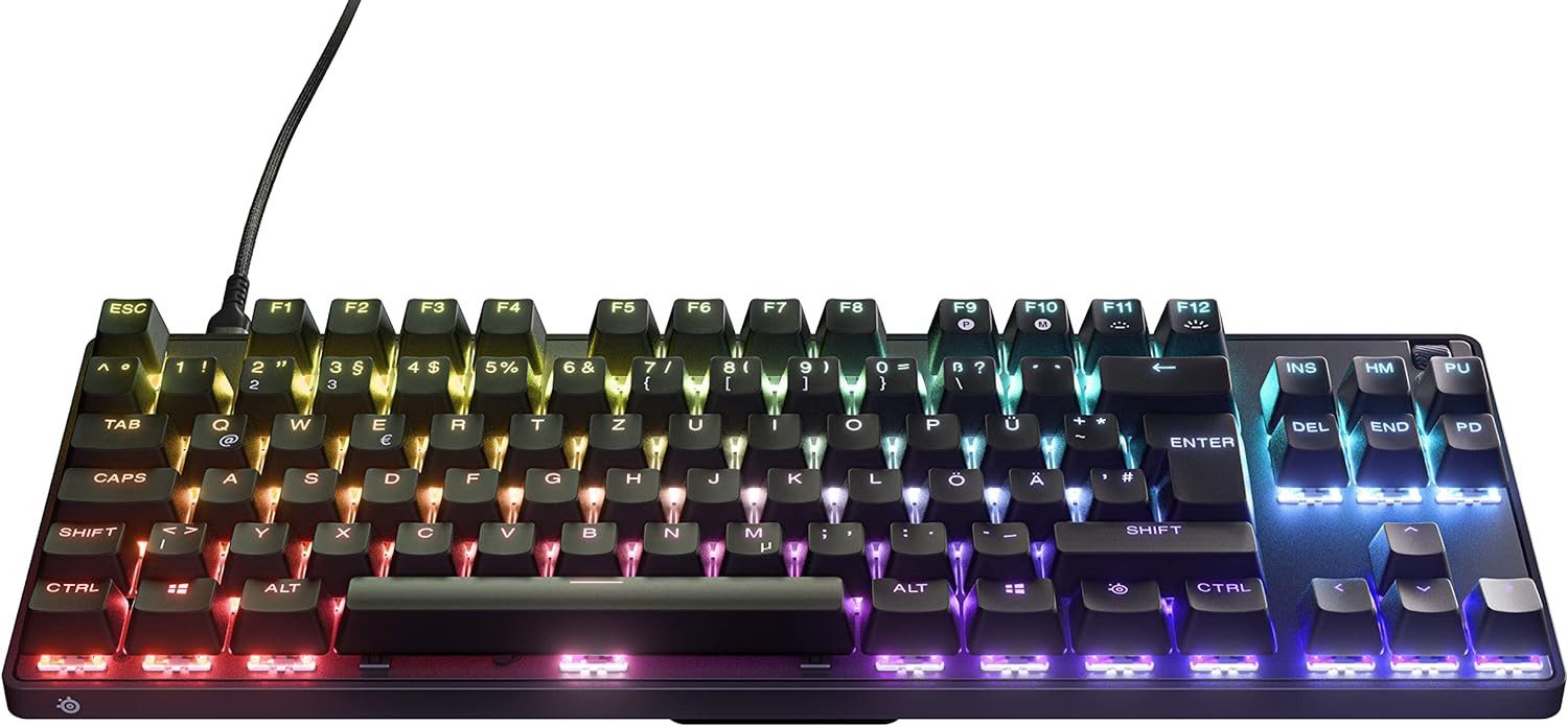 SteelSeries Apex 9 TKL - Mechanische Gaming-Tastatur (Optische Switches - 2-Punkt-Betätigung - Esports-Formfaktor)