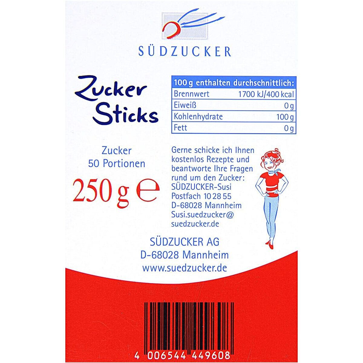 SUEDZUCKER Zucker Zucker Sticks, 50 x 5 g