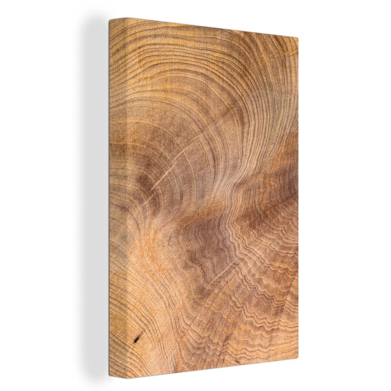OneMillionCanvasses® Leinwandbild Nahaufnahme einer gewundenen Holzstruktur, (1 St), Leinwandbild fertig bespannt inkl. Zackenaufhänger, Gemälde, 20x30 cm