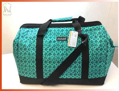 PUNTA Reisetasche ausgefallene Weekendertasche Bügelreisetasche grün gemustert