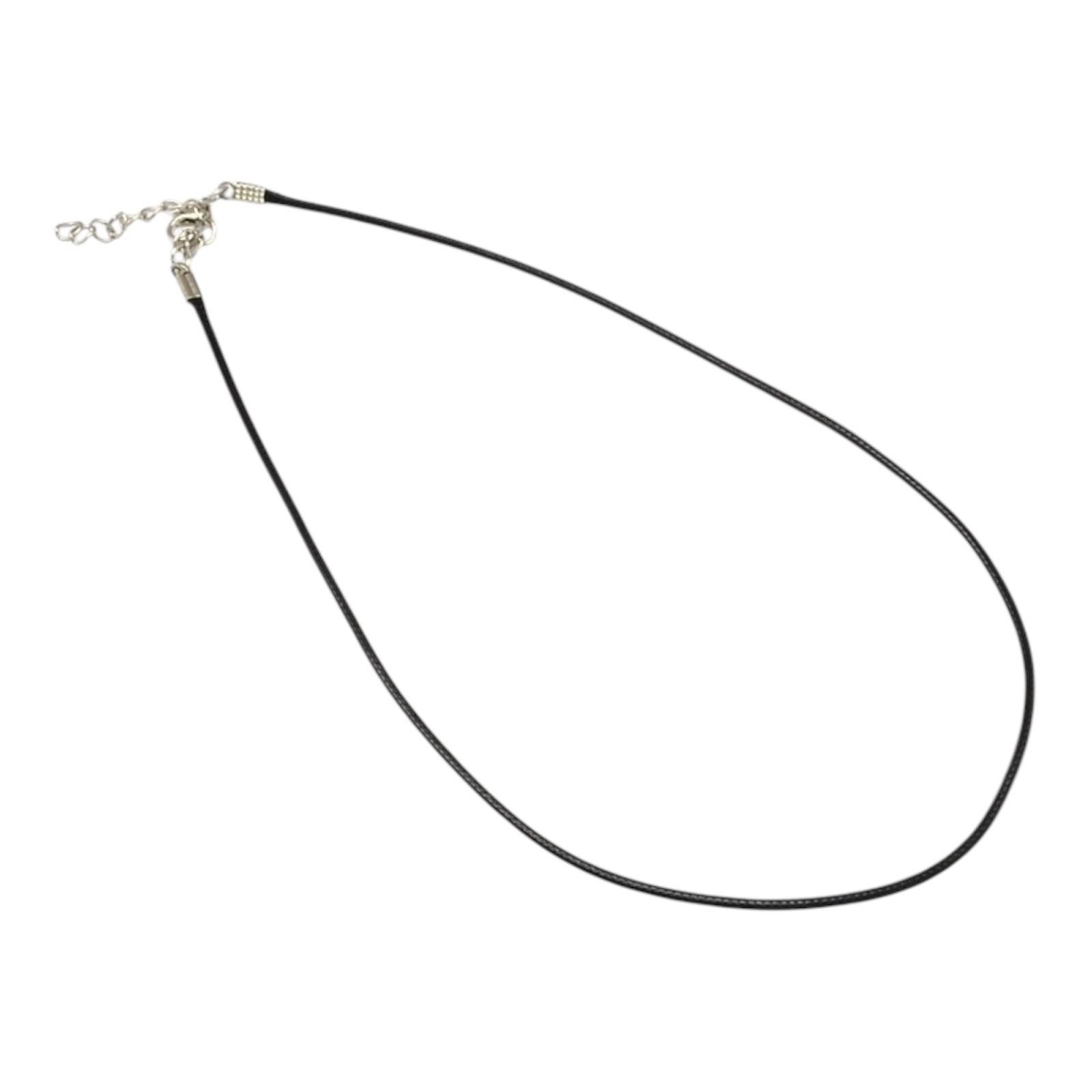 Eden Stone Textilband Gewachste Kordel Halskette Schwarz 43 cm DIY Schmuckherstellung (5-tlg)