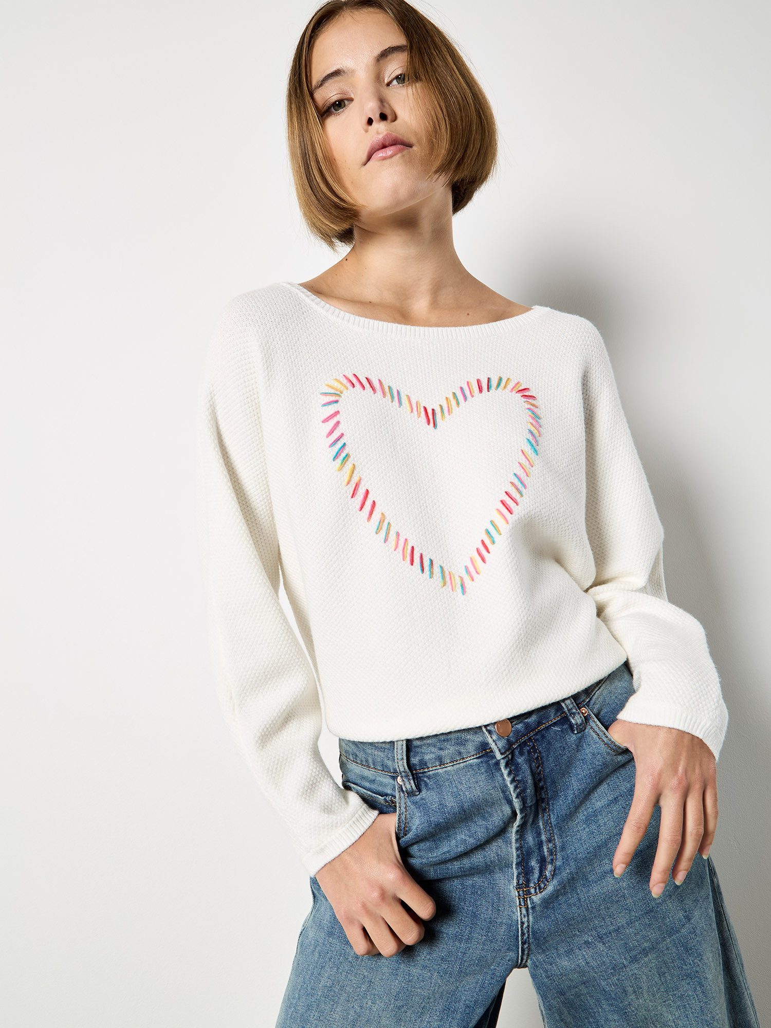 Rundhalspullover Strickpullover