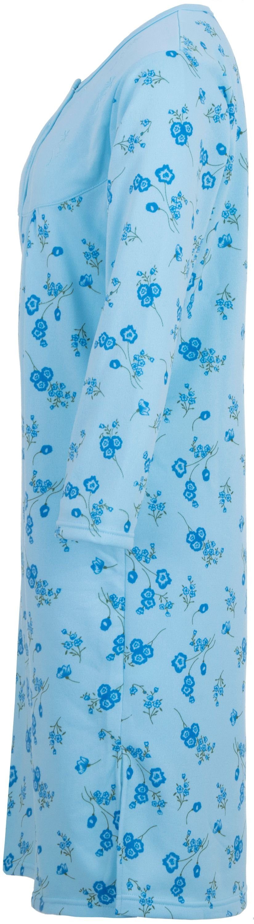 zeitlos Nachthemd Thermo Nachthemd - Stickerei mit mint Blumen