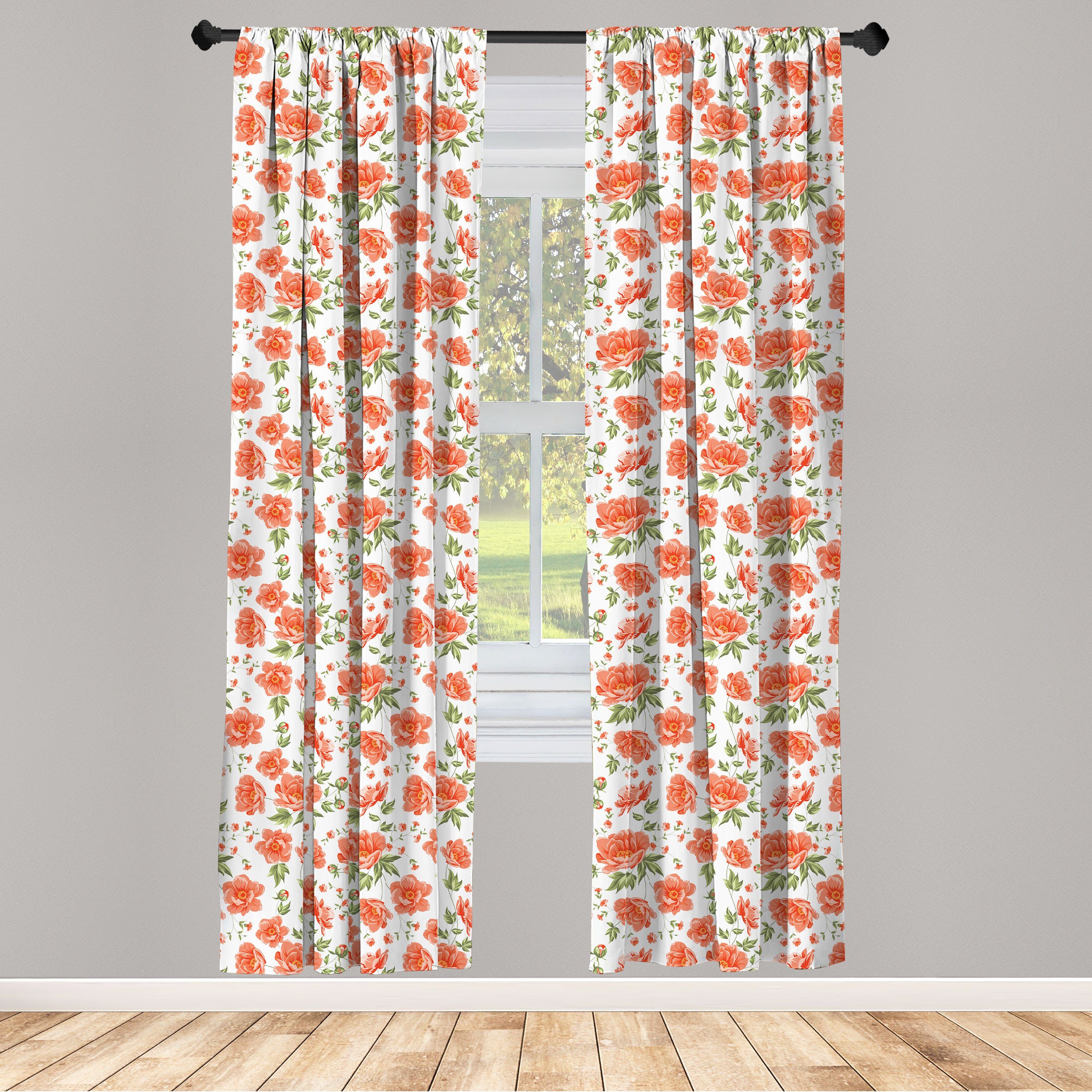 Gardine Vorhang für Wohnzimmer Schlafzimmer Dekor, Abakuhaus, Microfaser, Blume Romantische Braut Blüten | Fertiggardinen