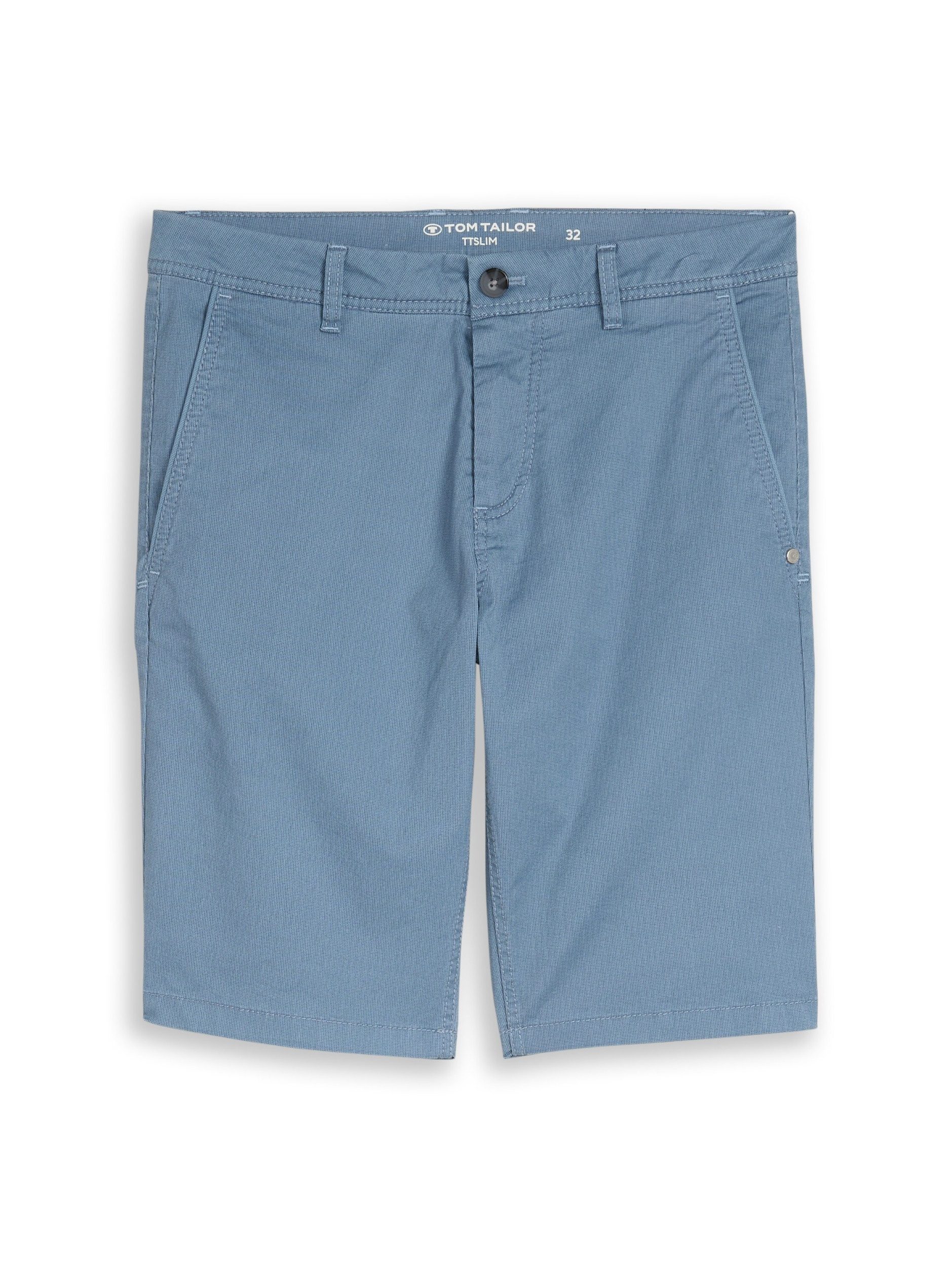Shorts slim printed chino shorts, blue mini geometric print
