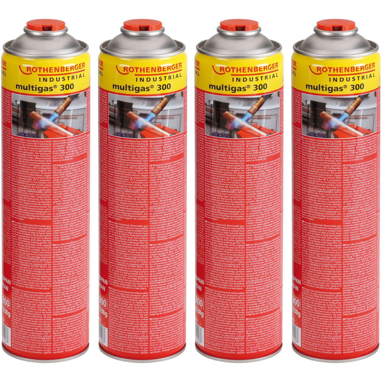 Rothenberger Industrial Experimentierkasten ROTHENBERGER Industrial 4x Multigas 300 600 ml - 1000003743