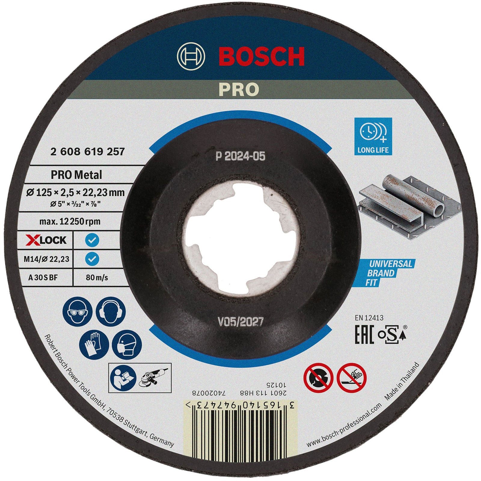 BOSCH Trennscheibe Bosch PRO Metal X-Lock Trennscheibe 125 x 2,5 x 22,23 mm - 2608619257