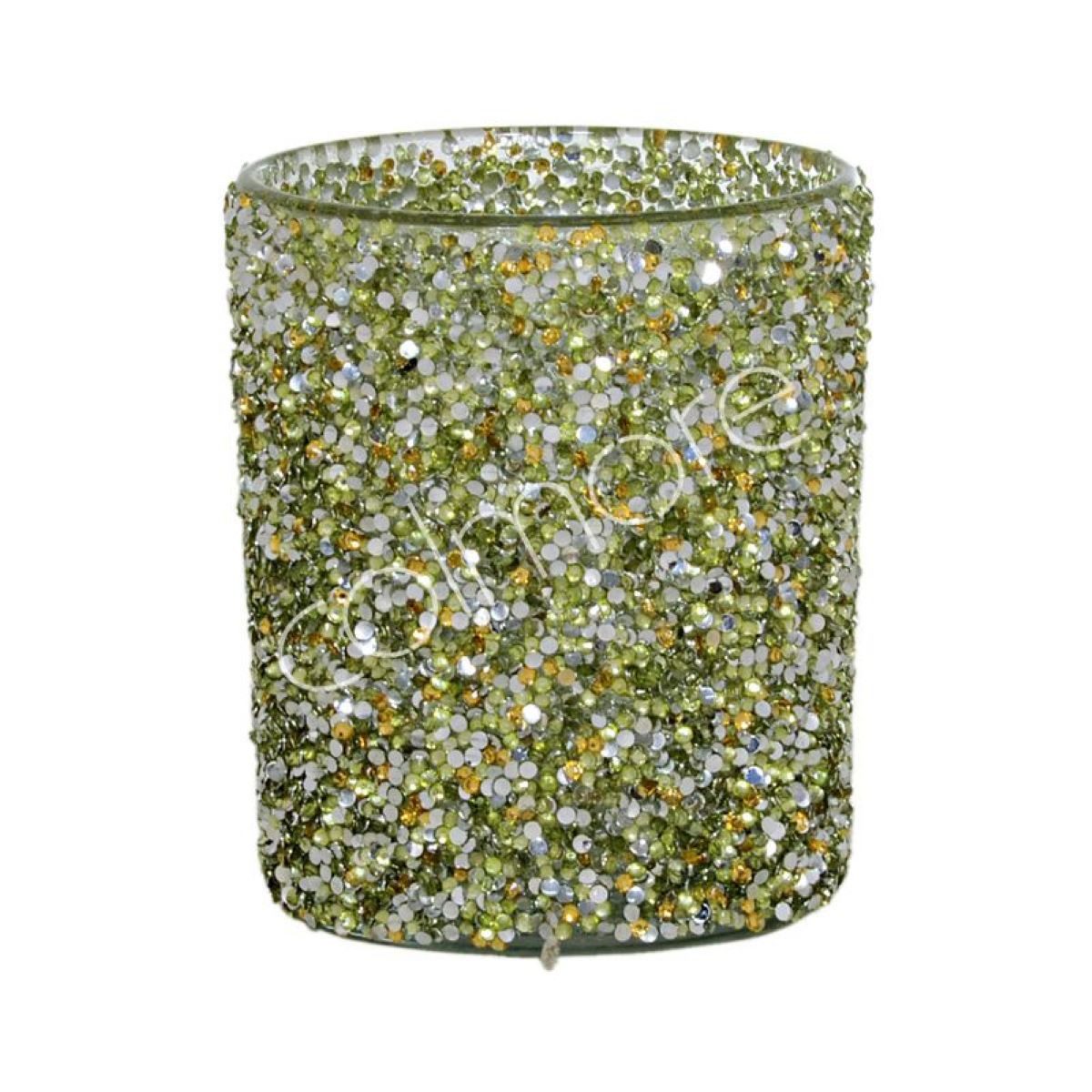 colmore Настольные лампы Настольные лампы Glas Glitzer 4er Set Glas Grün Silber Gold, Glitzersteine