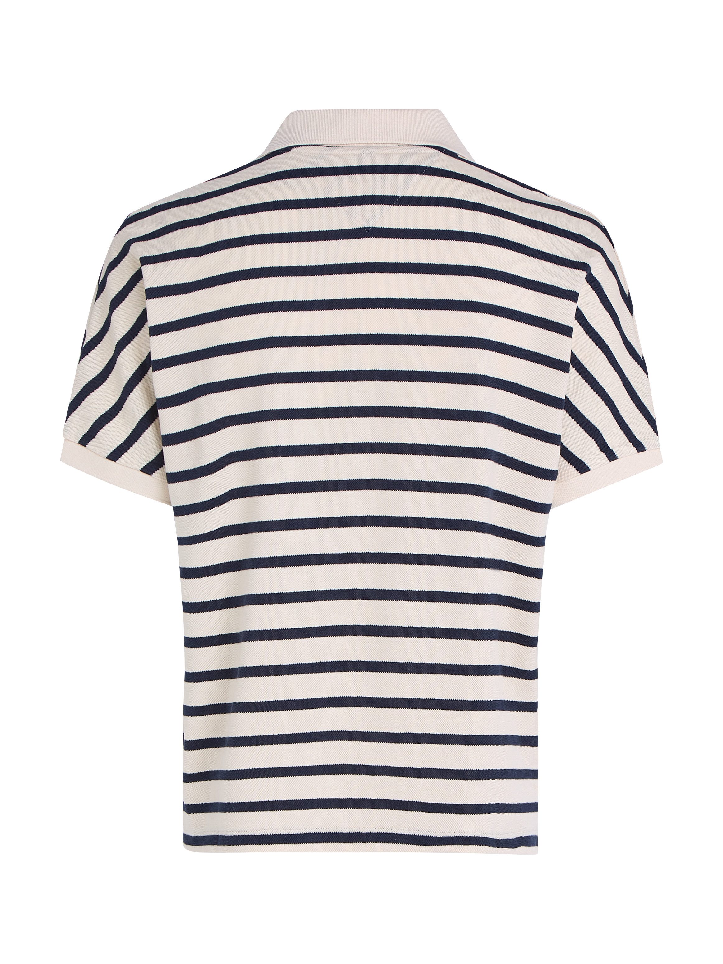 Tommy Hilfiger Poloshirt LYOCELL OPEN-NK RELAXED POLO SS mit Streifenmuster, mit Seitenschlitzen – Bild 5 von 5