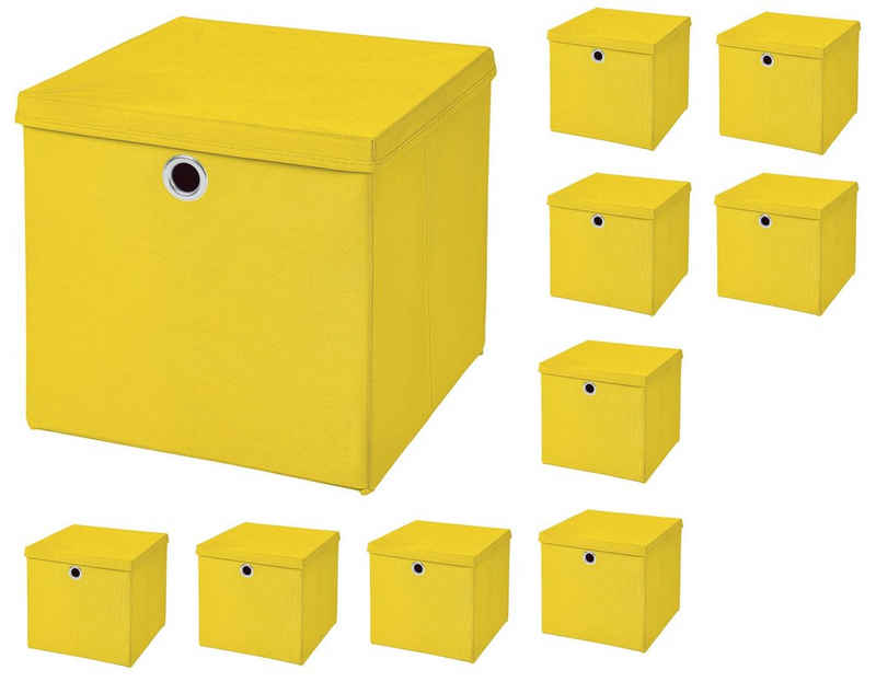 StickandShine Aufbewahrungsbox »10 Stück 33 x 33 x 33 cm Faltbox mit Deckel Stoffbox Aufbewahrungsbox (10er SET 33x33x33) in verschiedenen Farben 33cm«