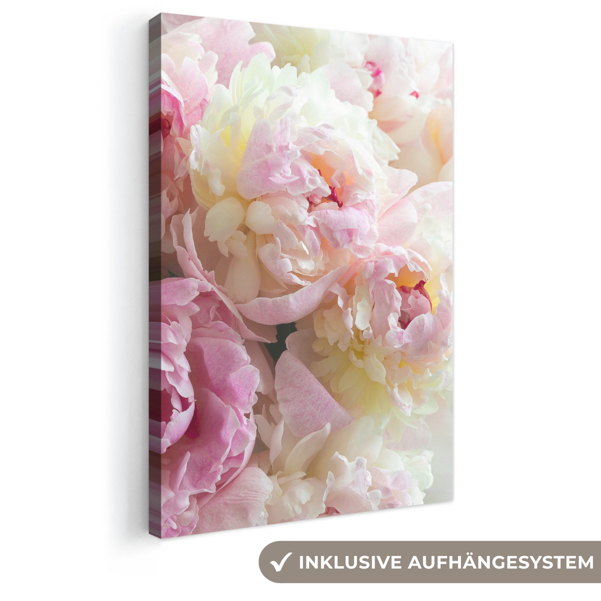 OneMillionCanvasses® Leinwandbild Vintage - Blumen - Rosen - Natur, Fotodruck (1 St), Leinwand Canvas Wandbild, Wanddekoration 20x30 cm