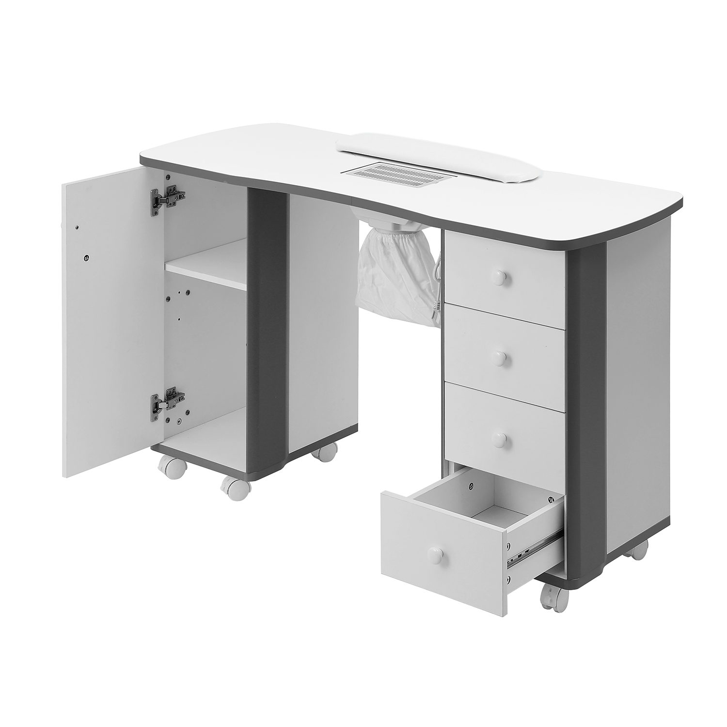 DARDVORLAG Arbeitstisch Profi Nageltis mit Staubabsaugung und Lenkrollen, m günstig online kaufen