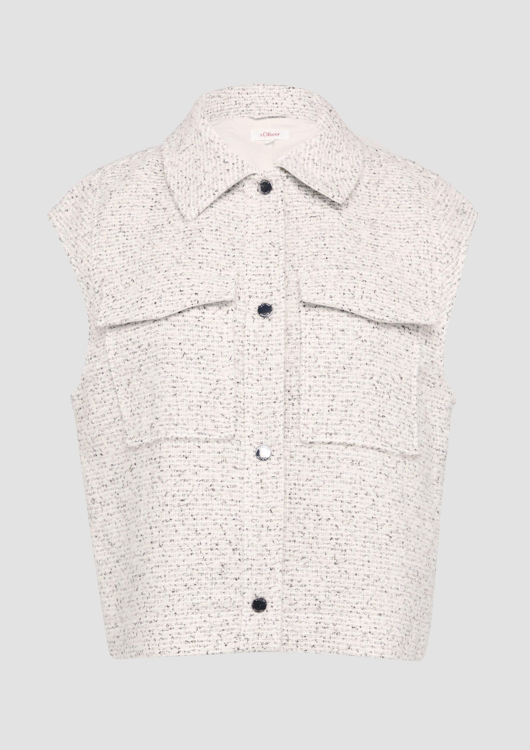 s.Oliver Funktionsweste Indoor-Weste Bouclé-Weste mit aufgesetzten Taschen