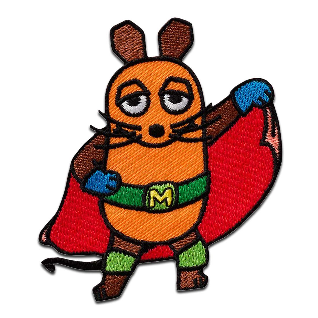 Die Sendung mit der Maus Aufnäher Bügelbild, Aufbügler, Applikationen, Patches, Flicken, zum aufbügeln, Polyester, Mono-Quick Die Maus Superheld - Größe: 7,5 x 6,5 cm